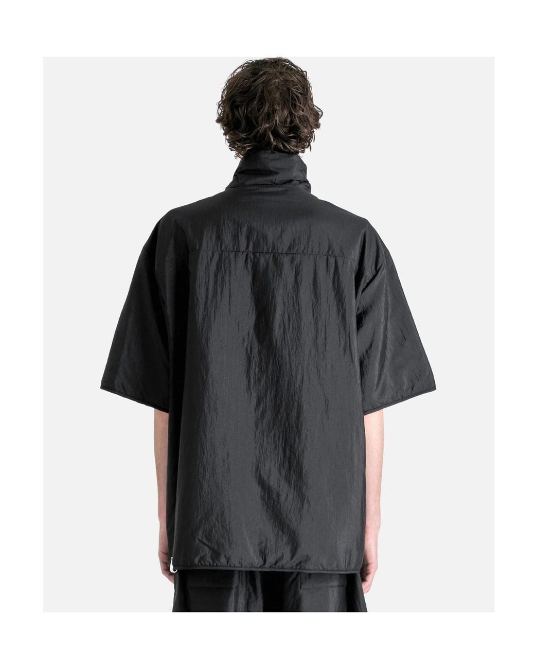 Jil Sander Black Half Front Zip Padded Shirt for men