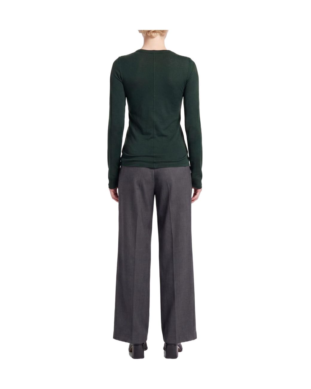 Rag & Bone Green Plain Colour Basic T-Shirts