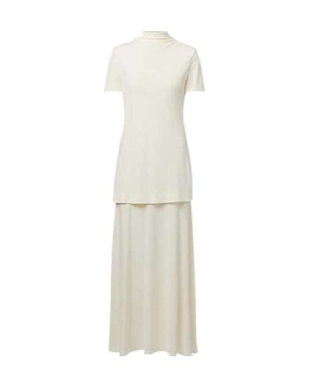 Jil Sander White Layered Crêpe Maxi Dress