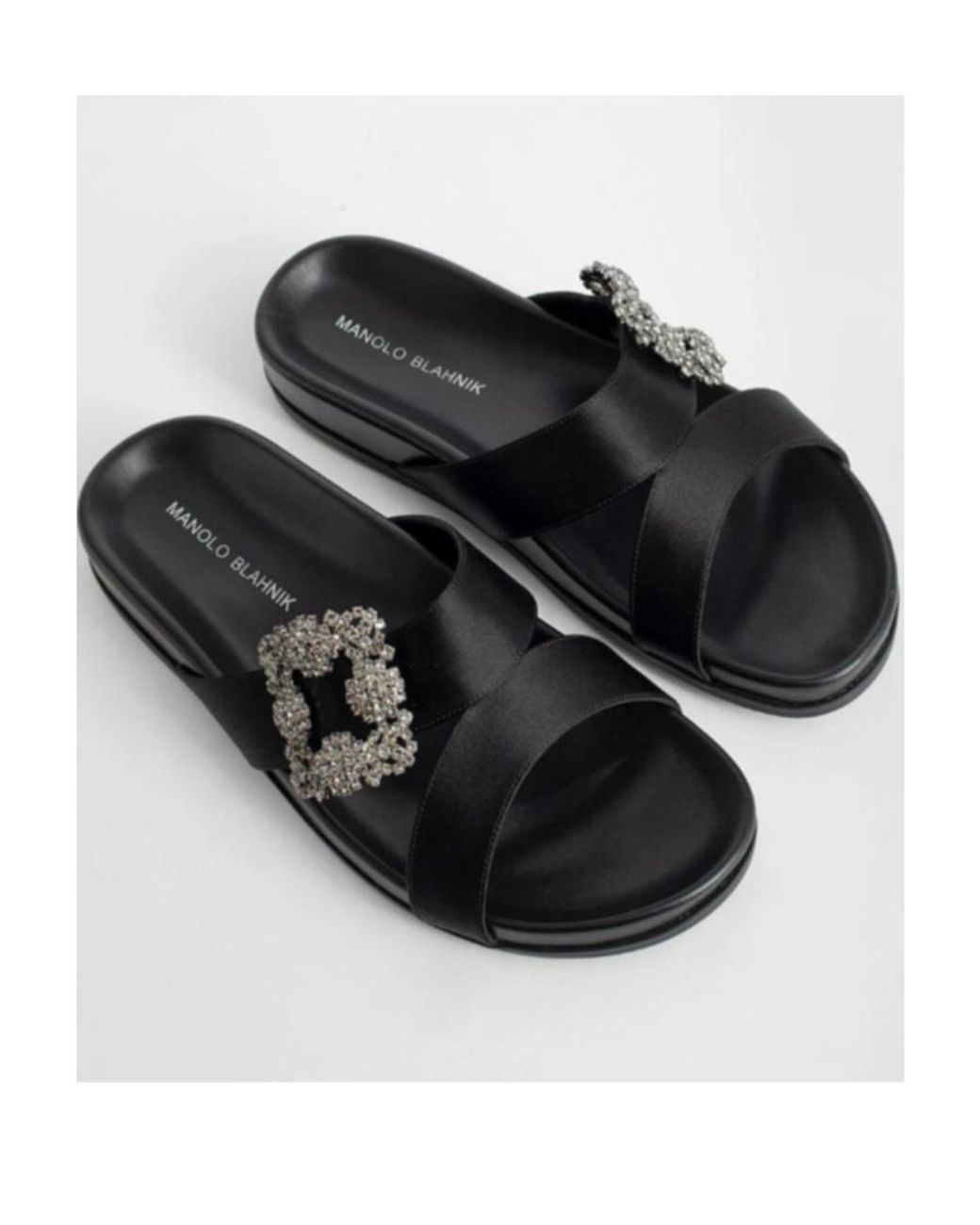 Manolo Blahnik Multicolor Buckle Decorative Slippers