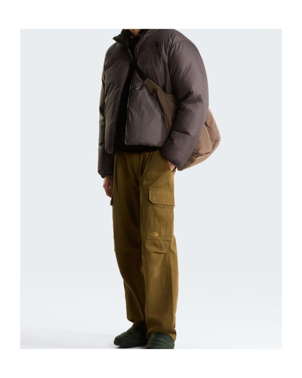 The North Face Black Glossy Stand Collar Puffer Jacket for men