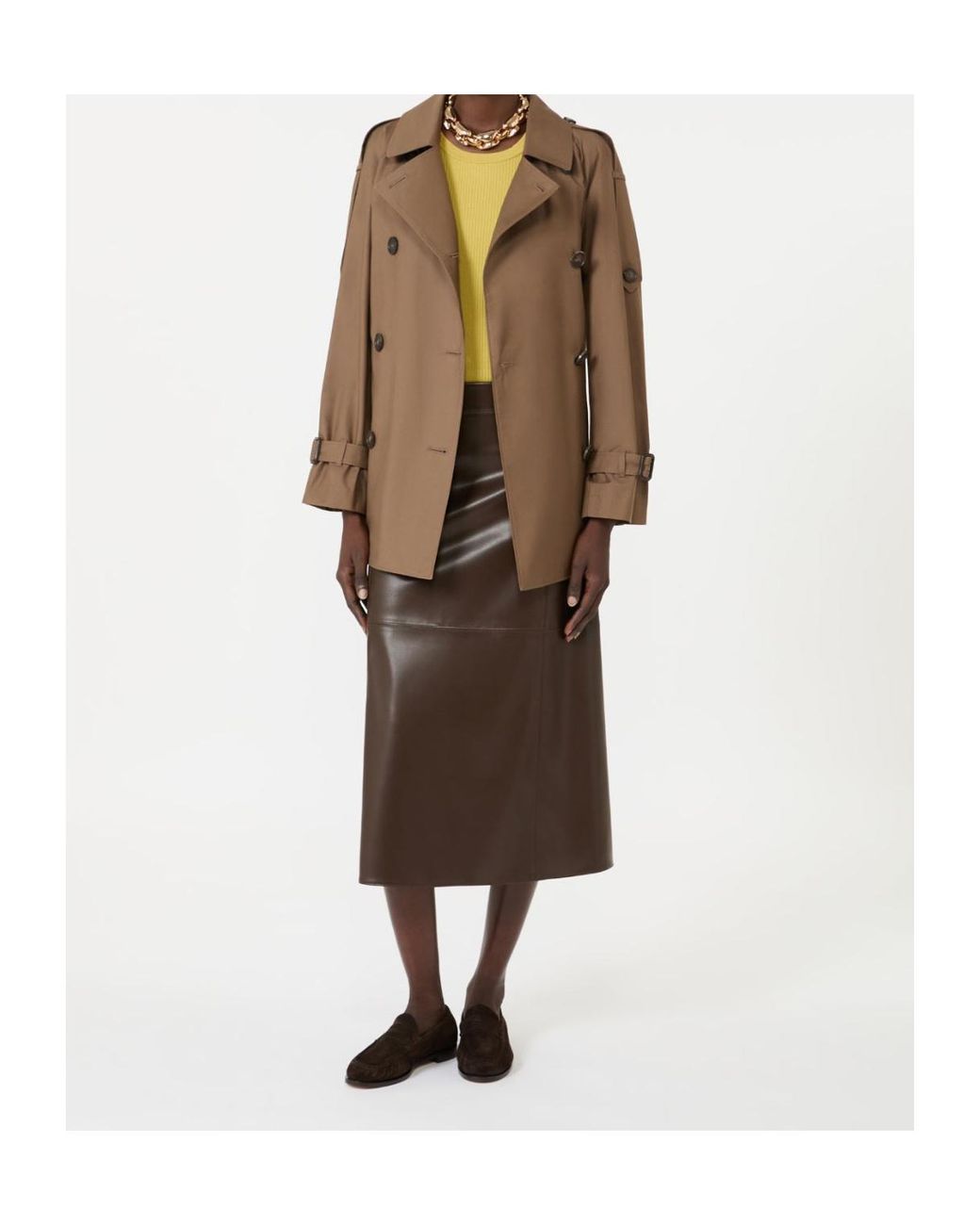 Max Mara Brown Smmcrisma Panelled Straight Skirt