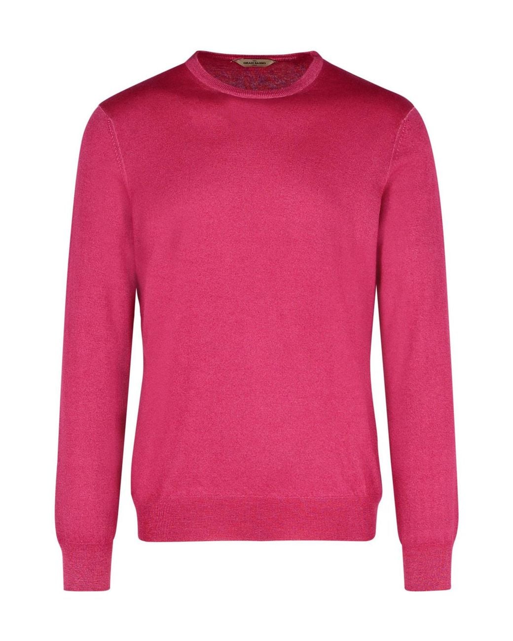 Gran Sasso Pink Crewneck Ribbed Jumper for men