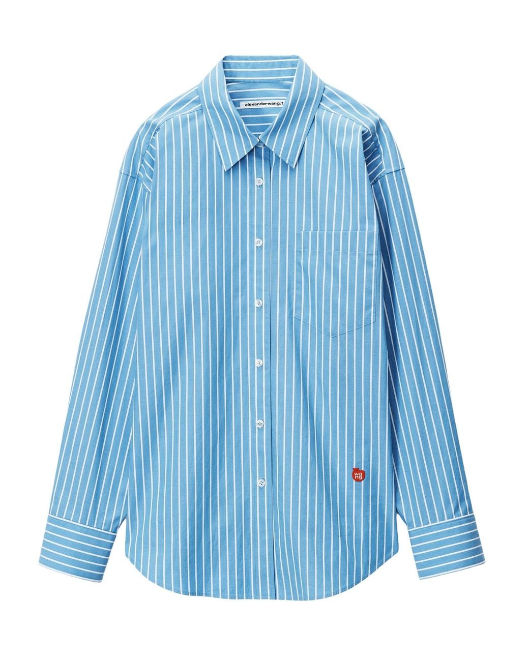 Alexander Wang Blue Logo Patch Boyfriend Shirt