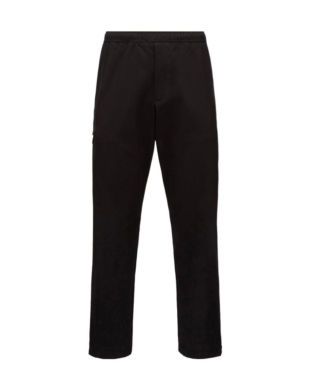 Moncler Black Logo Embroidered Straight Leg Trousers for men