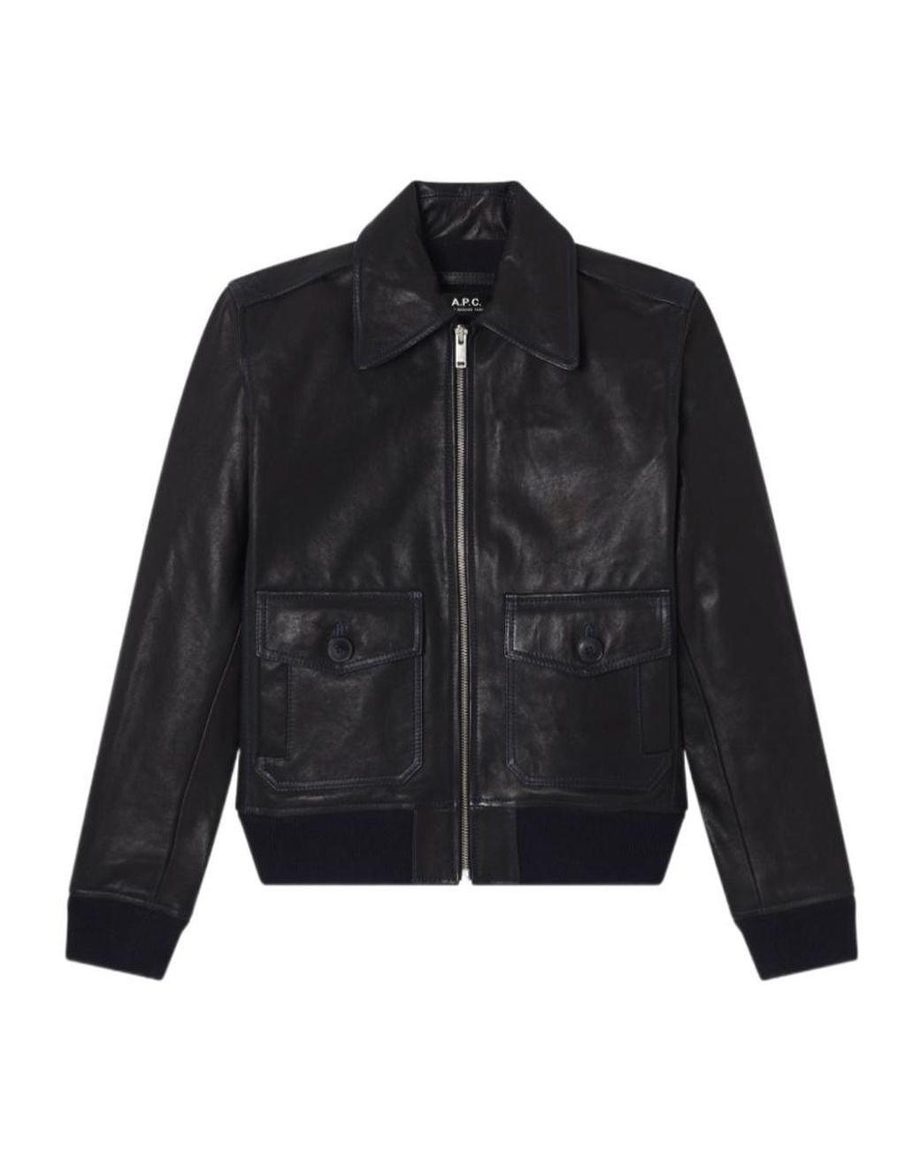 A.P.C. Black Long-Sleeved Zip-Front Jacket