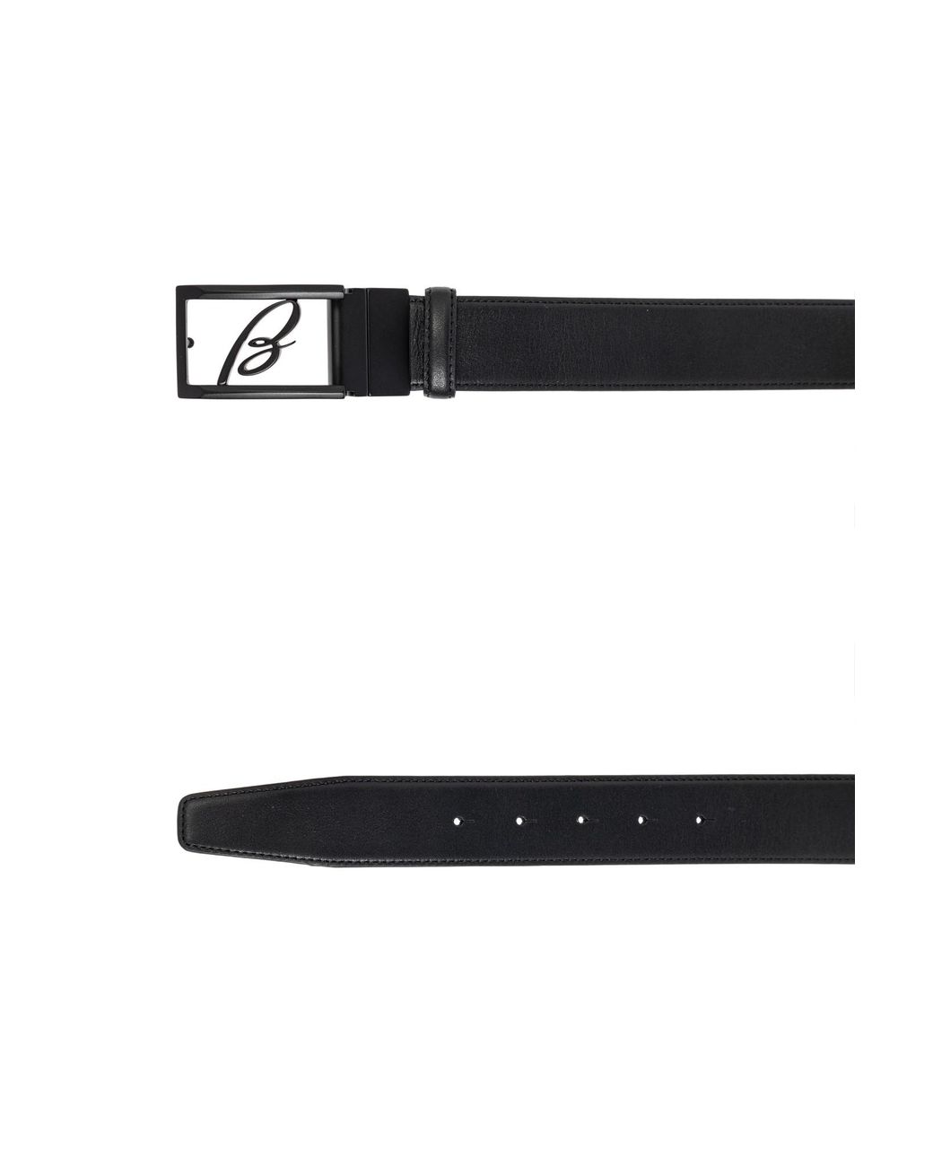 Brioni Black Belt With Logo for men