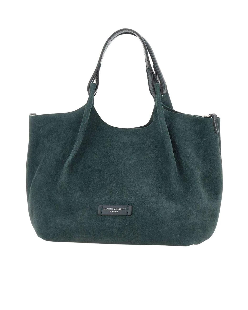 Gianni Chiarini Green Medium Dua Suede Tote Bag