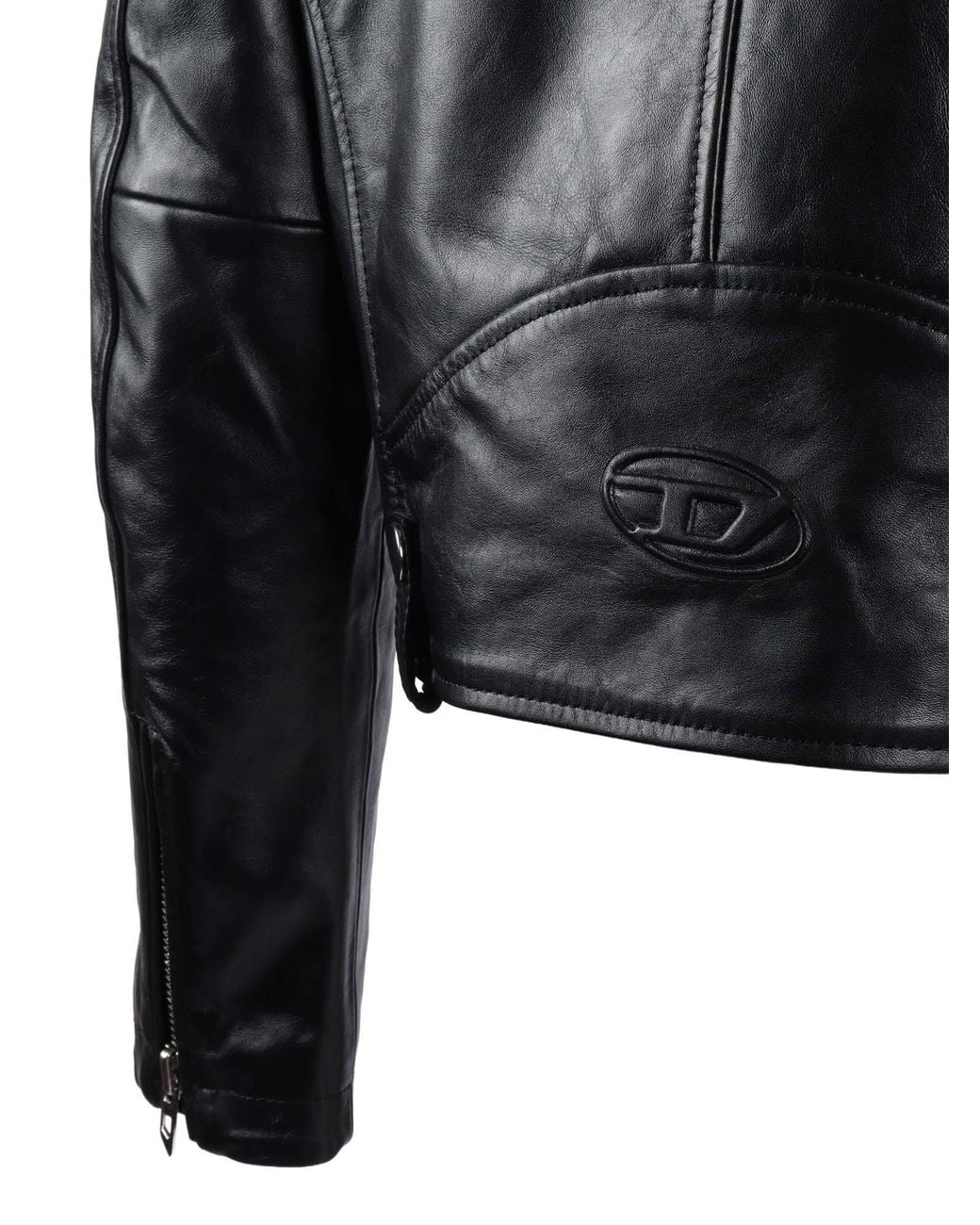 DIESEL Black Cowhide Leather Jacket