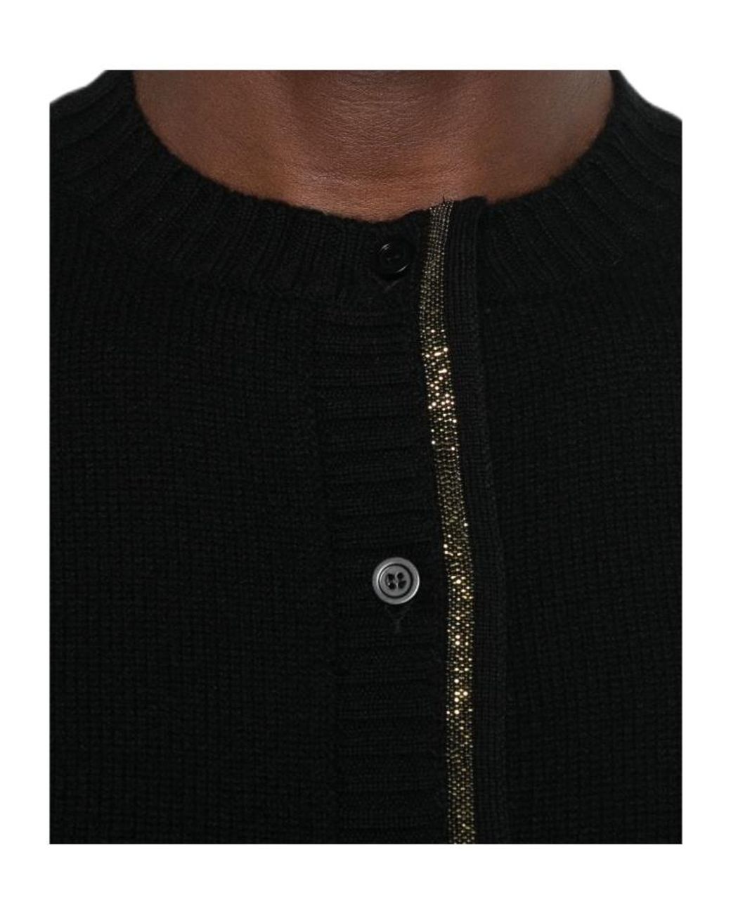 Fabiana Filippi Black Button-Front Cardigan
