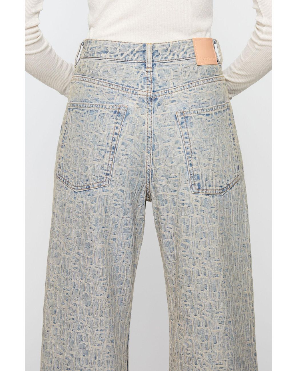 Acne Gray Logo-Patch Denim Jeans