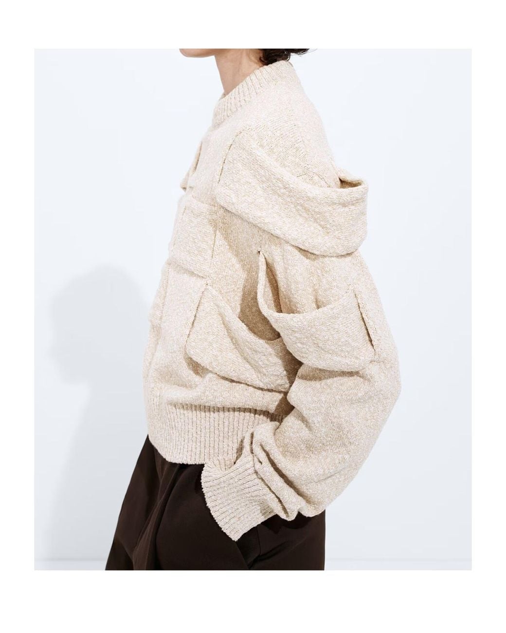 Bottega Veneta Natural Cotton Intrecciato Sweater