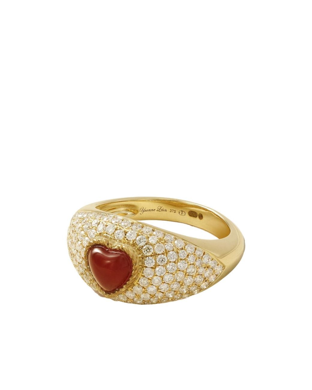 Yvonne Léon Metallic 9-Karat, Agate And Diamond Ring