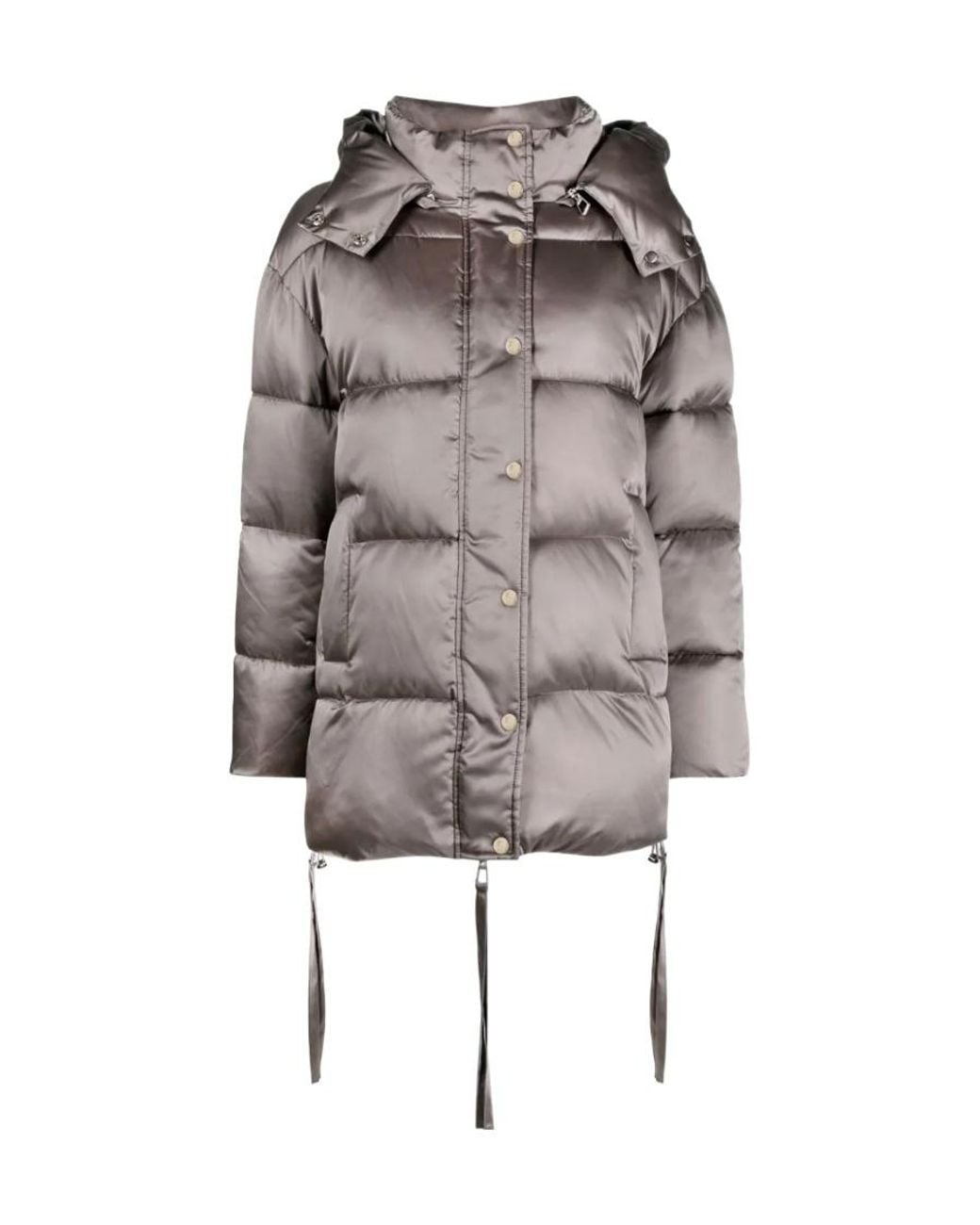 P.A.R.O.S.H. Gray Satin-Finish Padded Coat