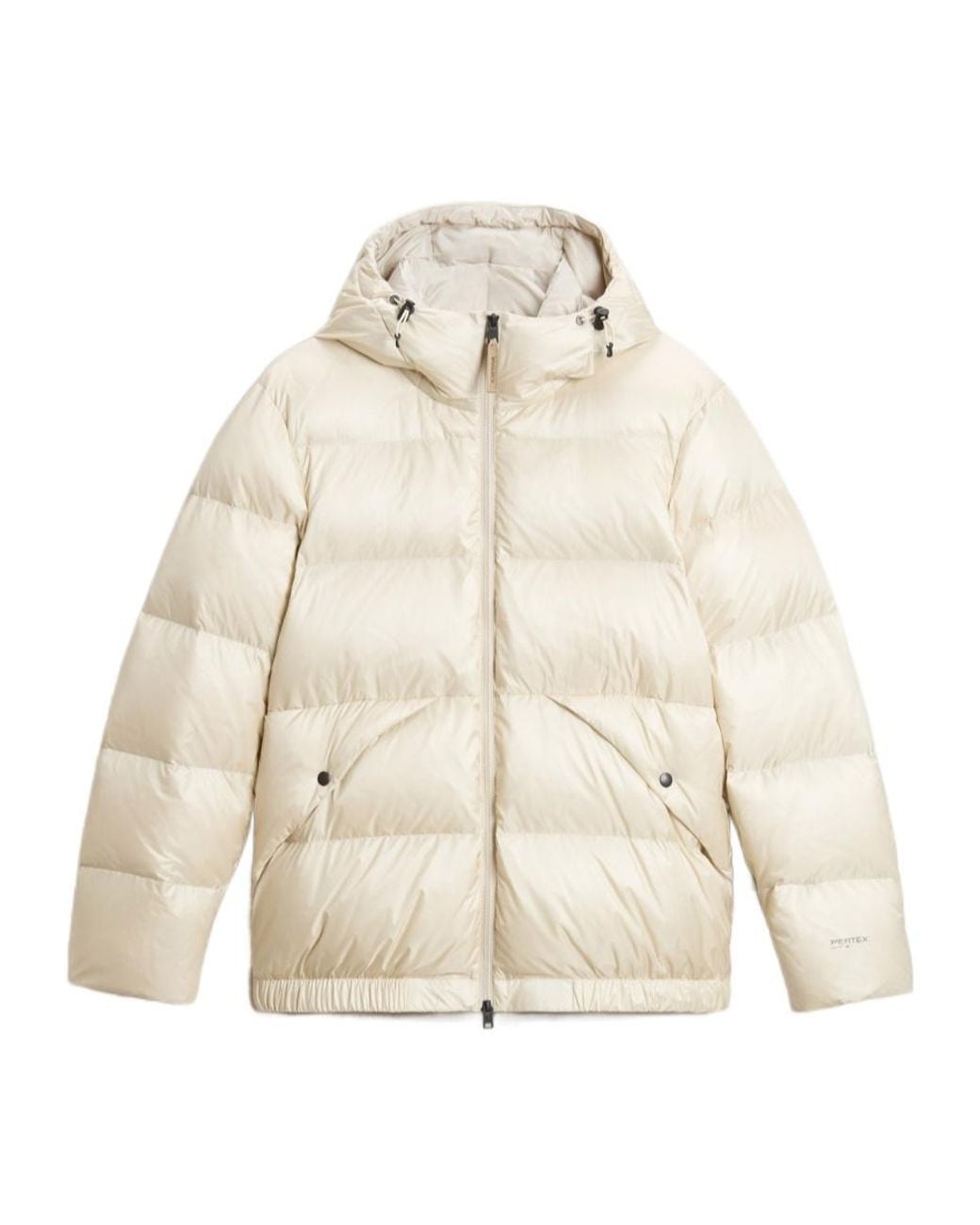 Woolrich Natural Pertex Hooded Puffer Jacket for men