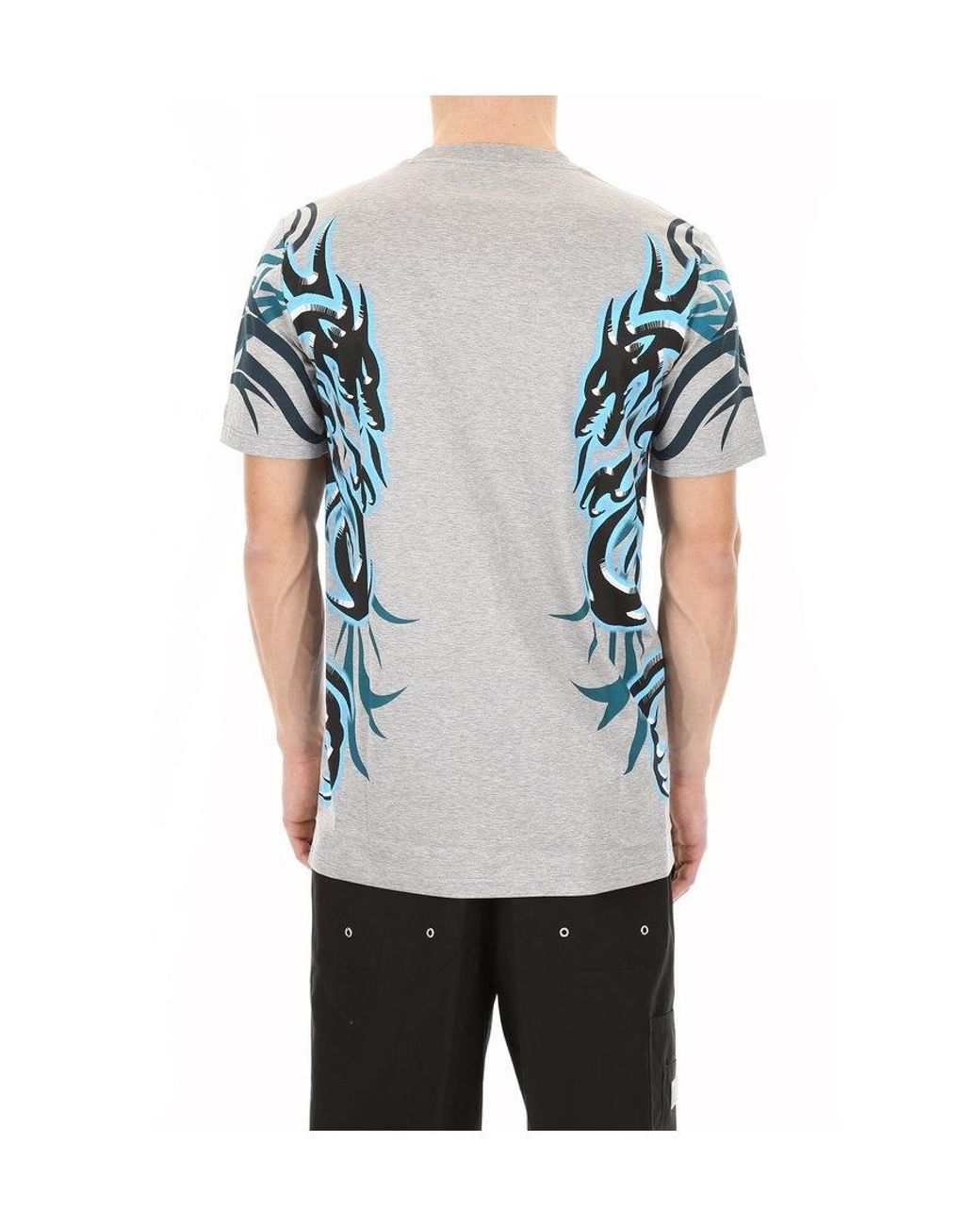 Lanvin Blue Printed T-Shirt for men