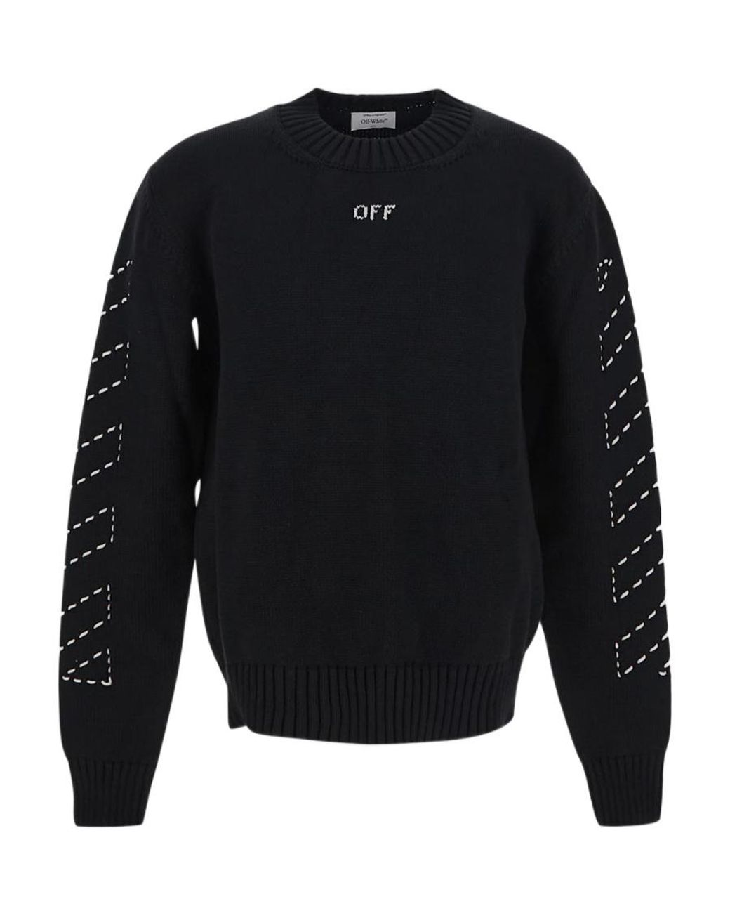 Off-White c/o Virgil Abloh Blue Arrows Motif Crewneck Knitted Jumper for men