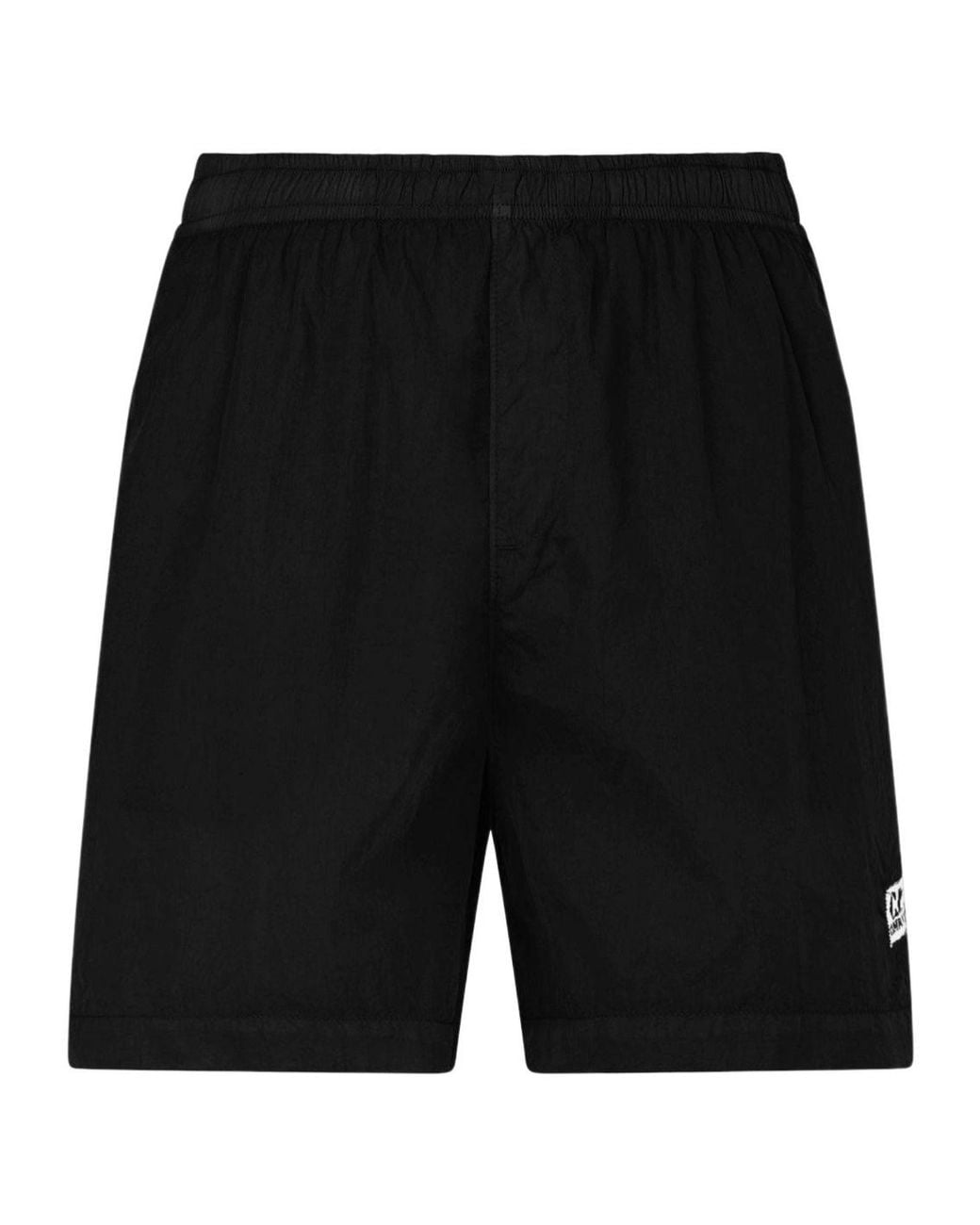 C P Company Black Elasticwaist Casual Shorts for men