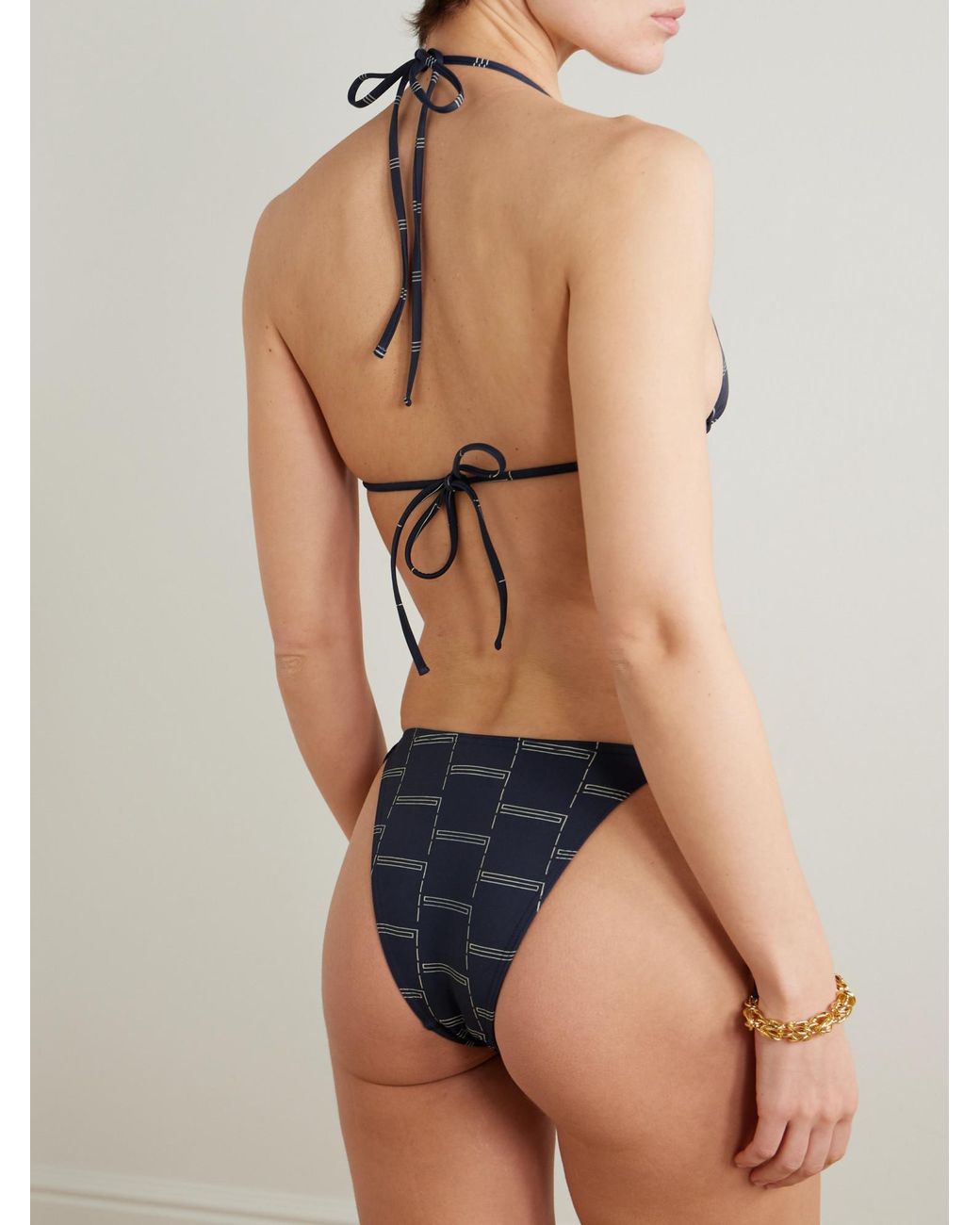 Matteau Blue Bamboo Leaf Print Bikini