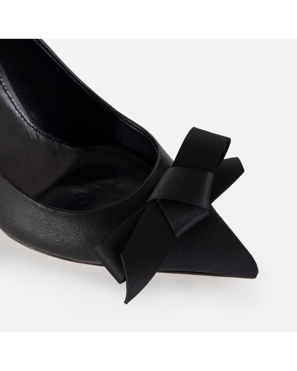 Elisabetta Franchi Black Satin Bow Pumps