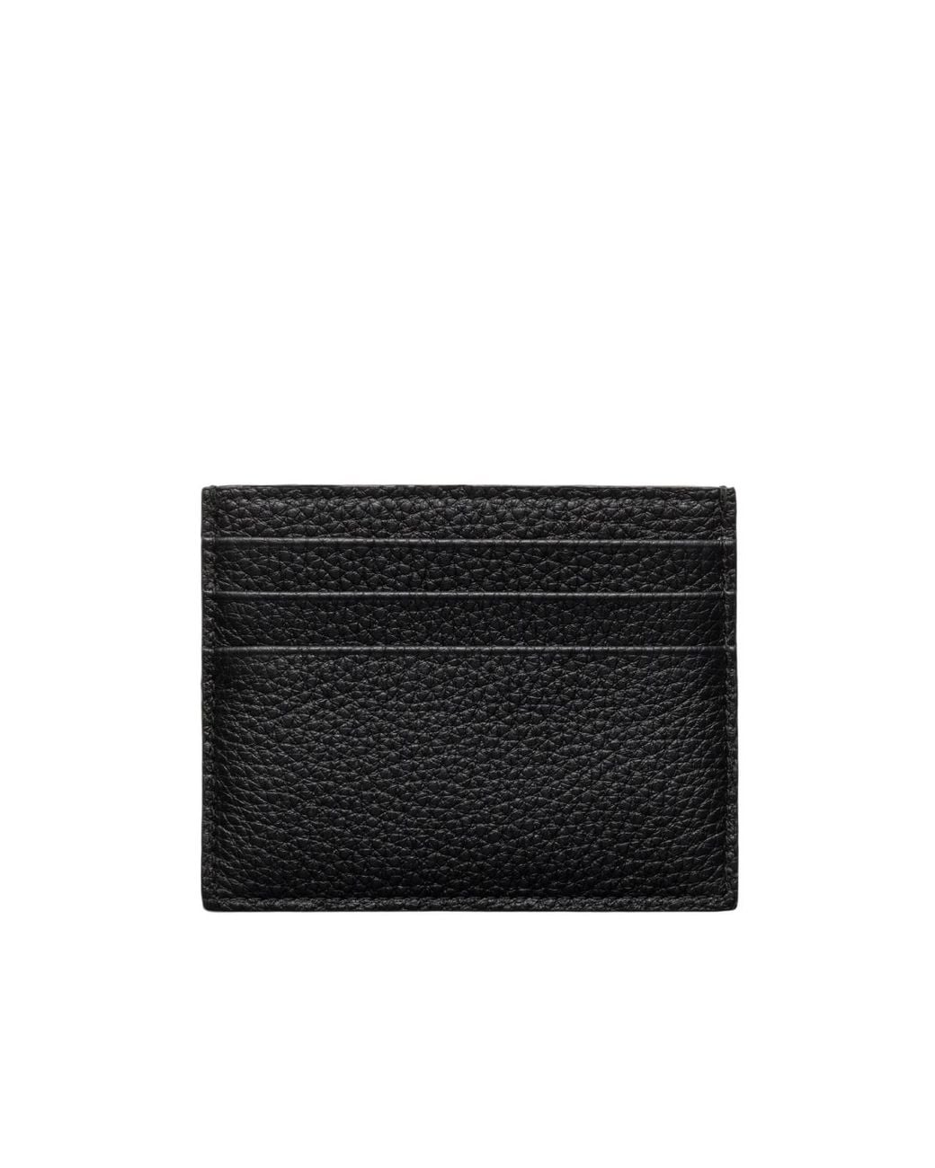 Prada Black Logo Plaque Open Top Cardholder for men