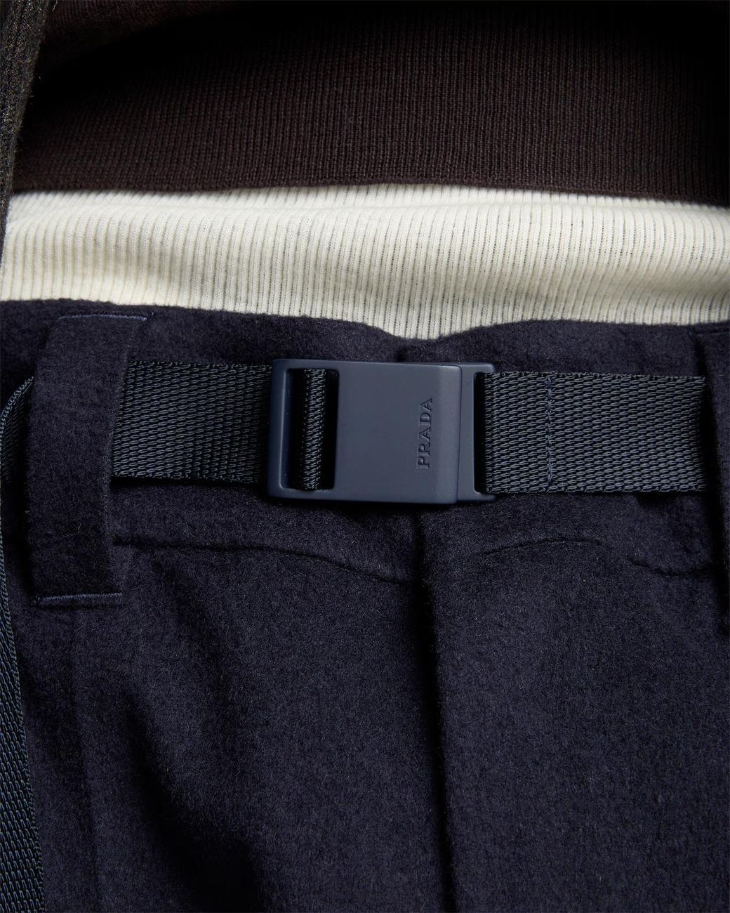 Prada Blue Technical Cashmere Pants for men