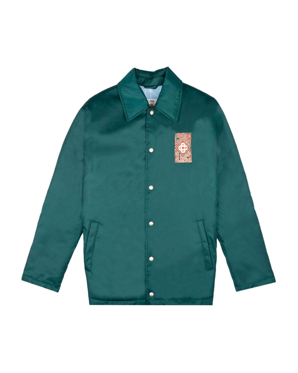 Casablanca Green Gothic Logo Stadium Jacket for men