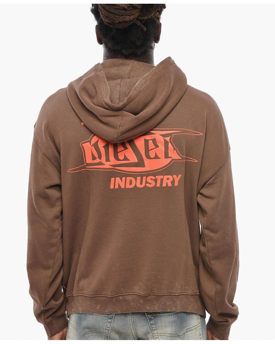 DIESEL Brown Boxt Hoodie for men