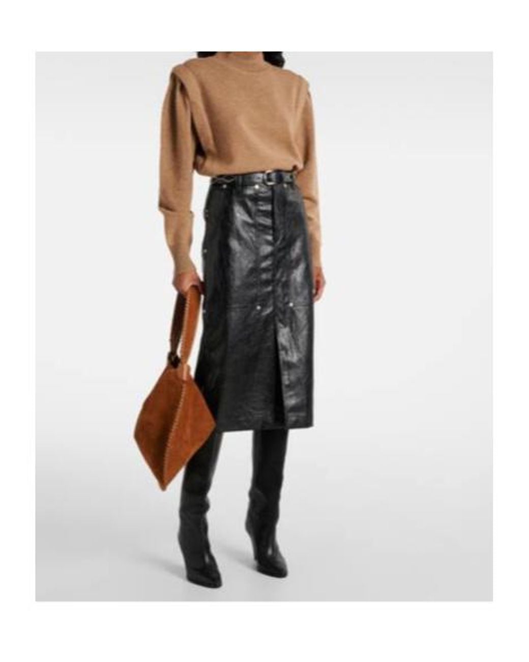 Isabel Marant Brown High-Neck Knit Sweater