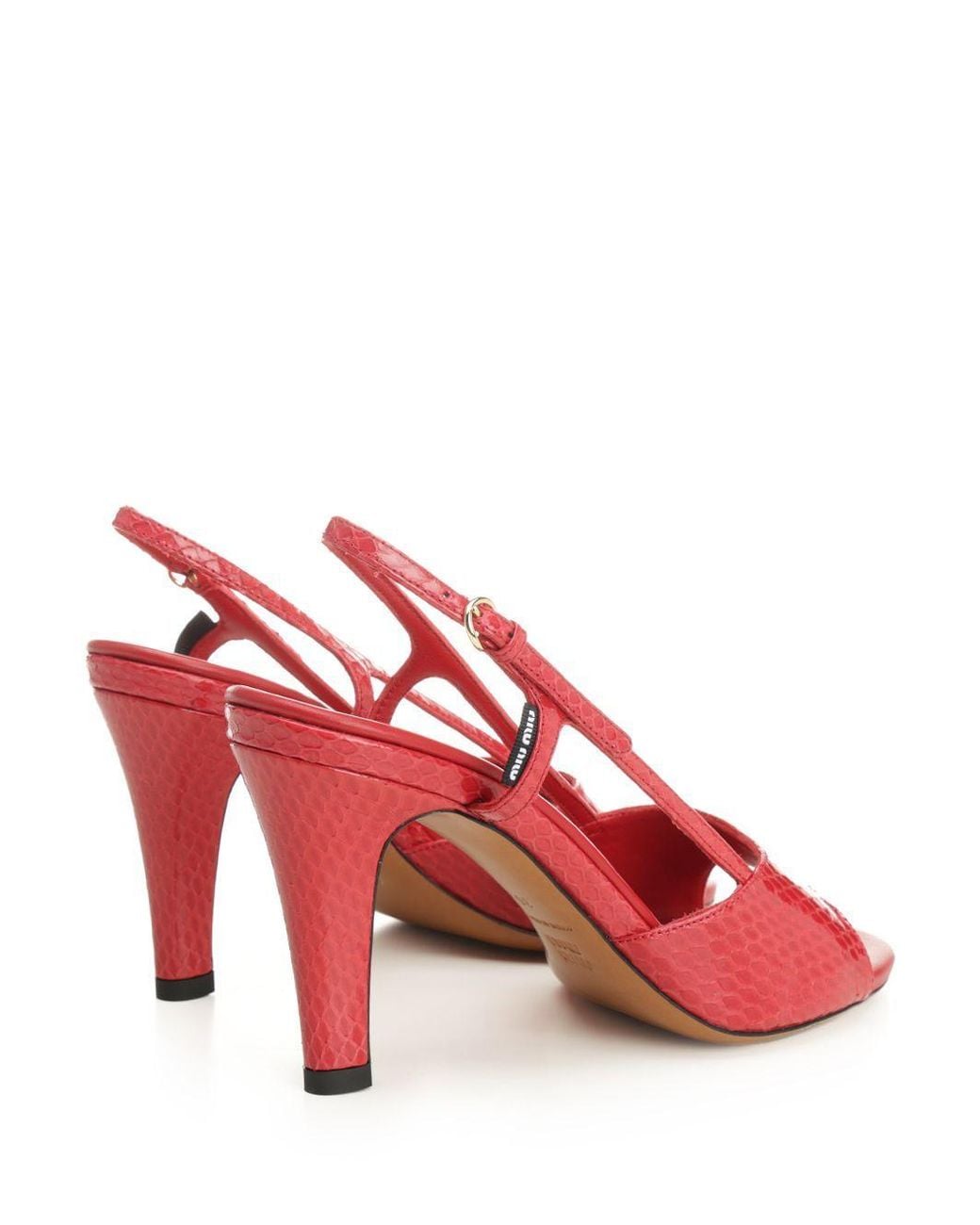 Miu Miu Pink Embossed Slingback Sandals