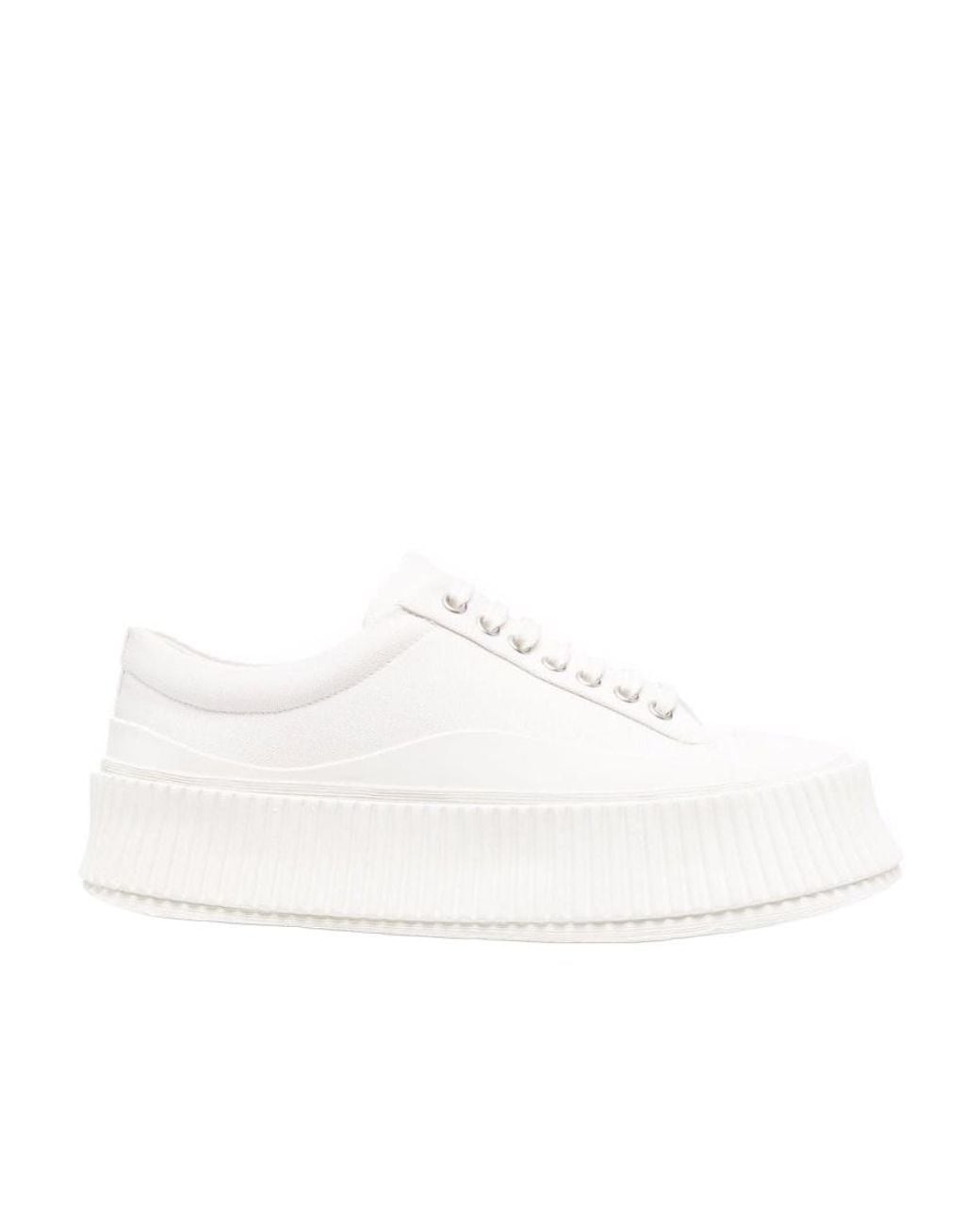 Jil Sander White Olona Flatform Sneakers