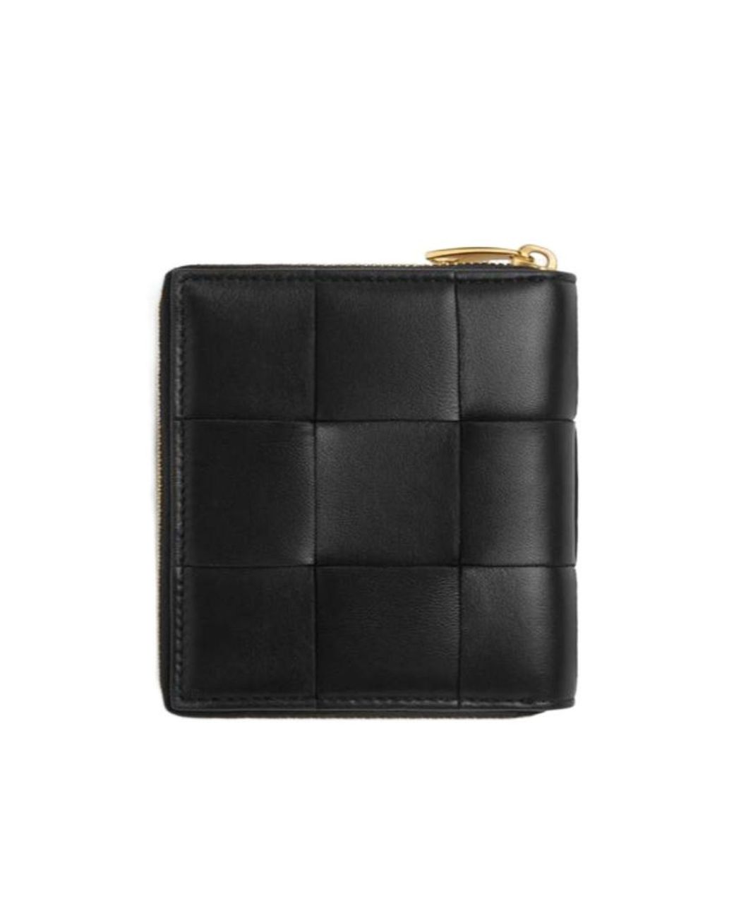 Bottega Veneta Black Small Cassette Compact Zip Around Wallet