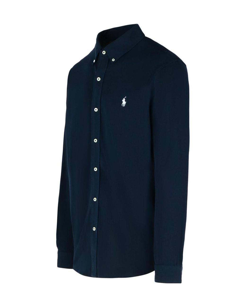 Ralph Lauren Blue Polo Pony Embroidered Buttoned Shirt for men