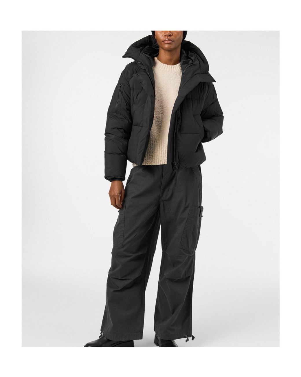 Canada Goose Black Solid Color Warm Down Jacket