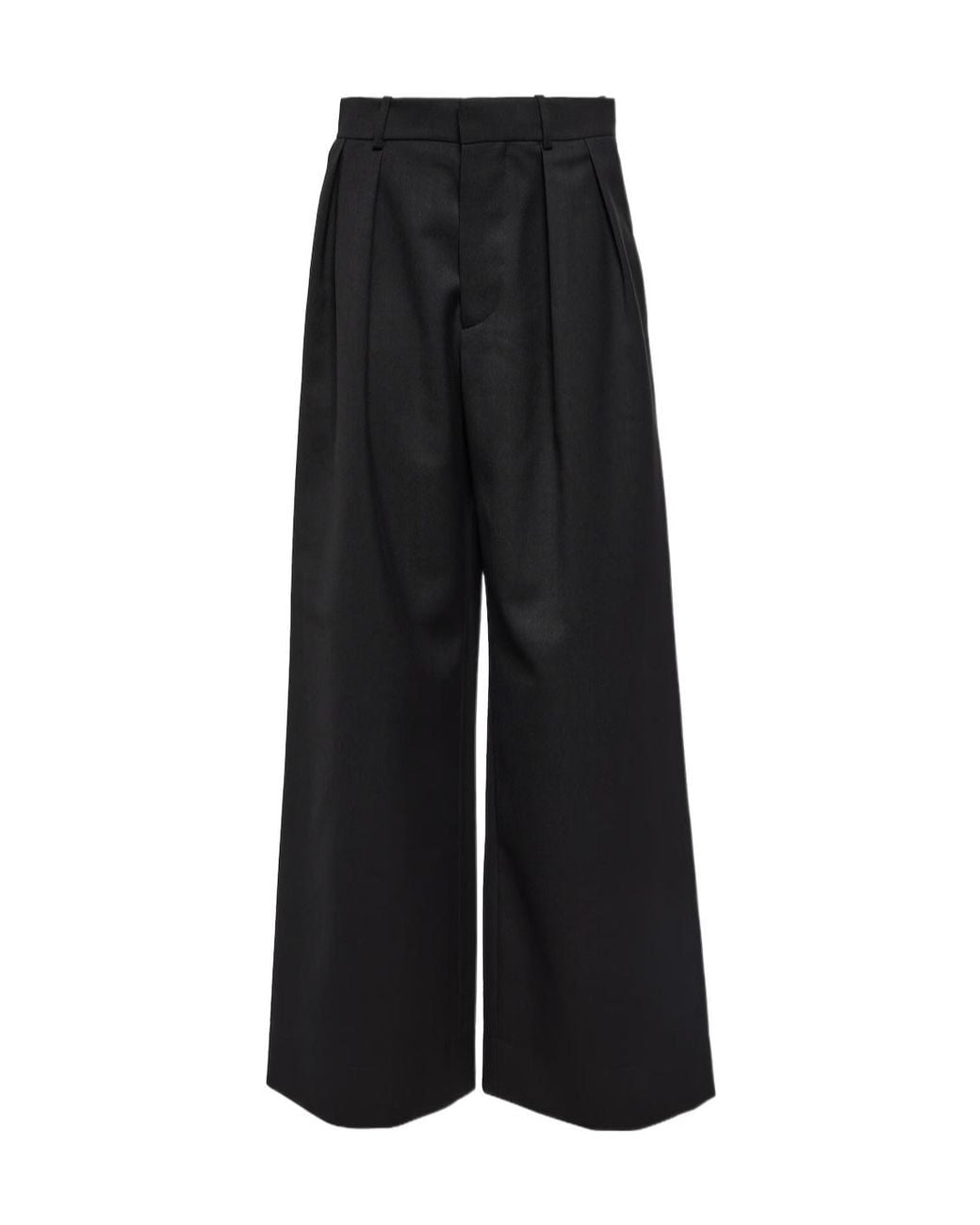 Wardrobe NYC Black Low-Rise Wide-Leg Casual Pants