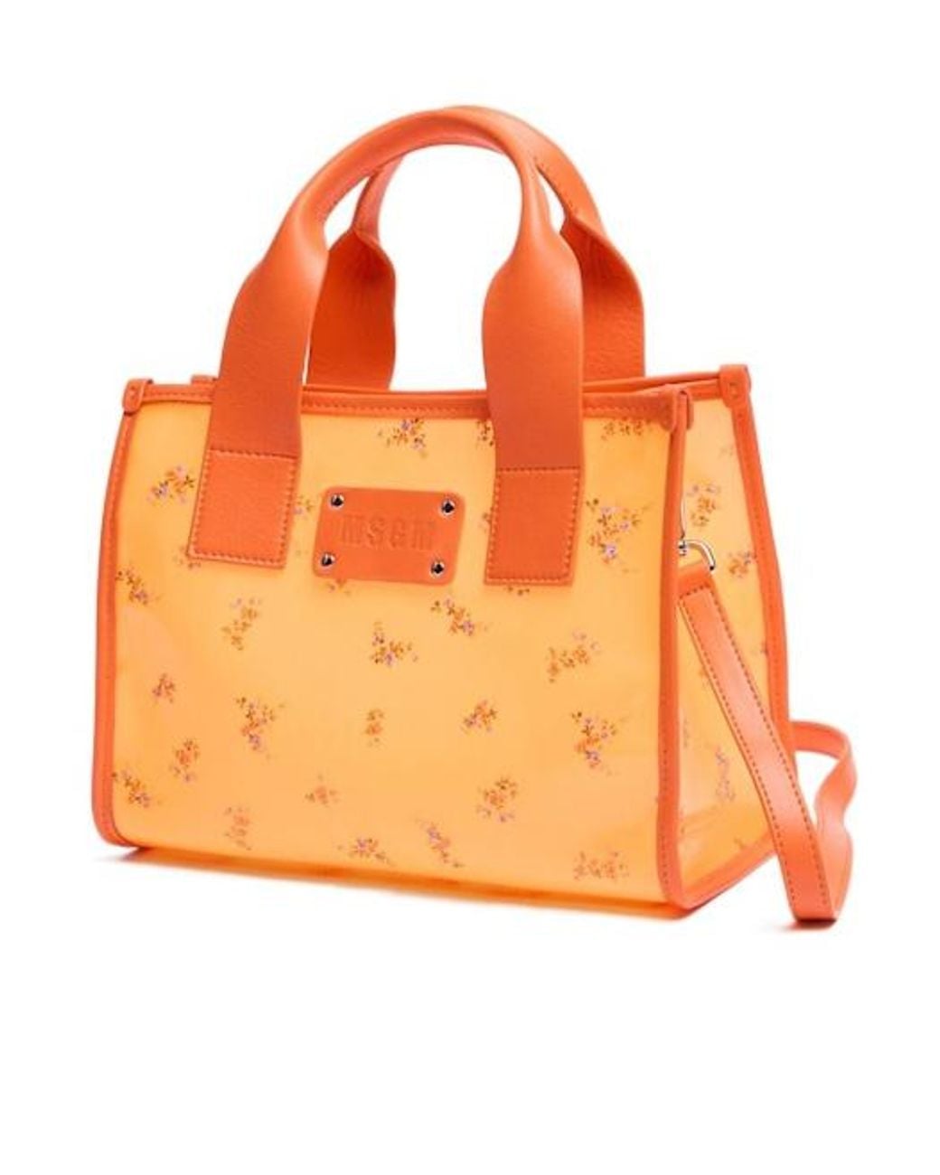 MSGM Orange Small Tote Bag