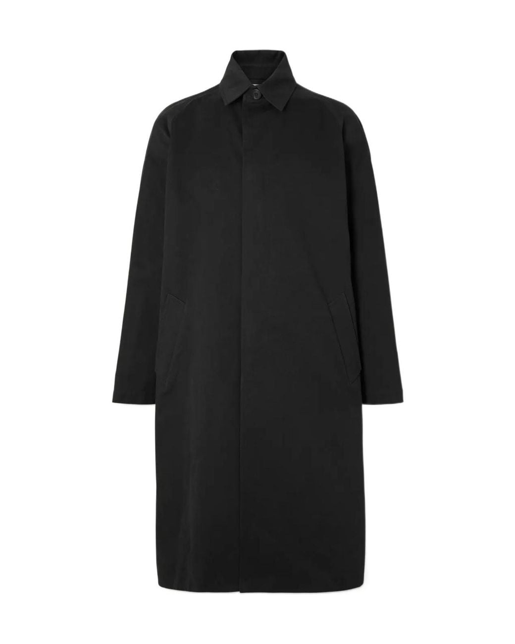 The Row Black Long Cotton Trench Coat for men
