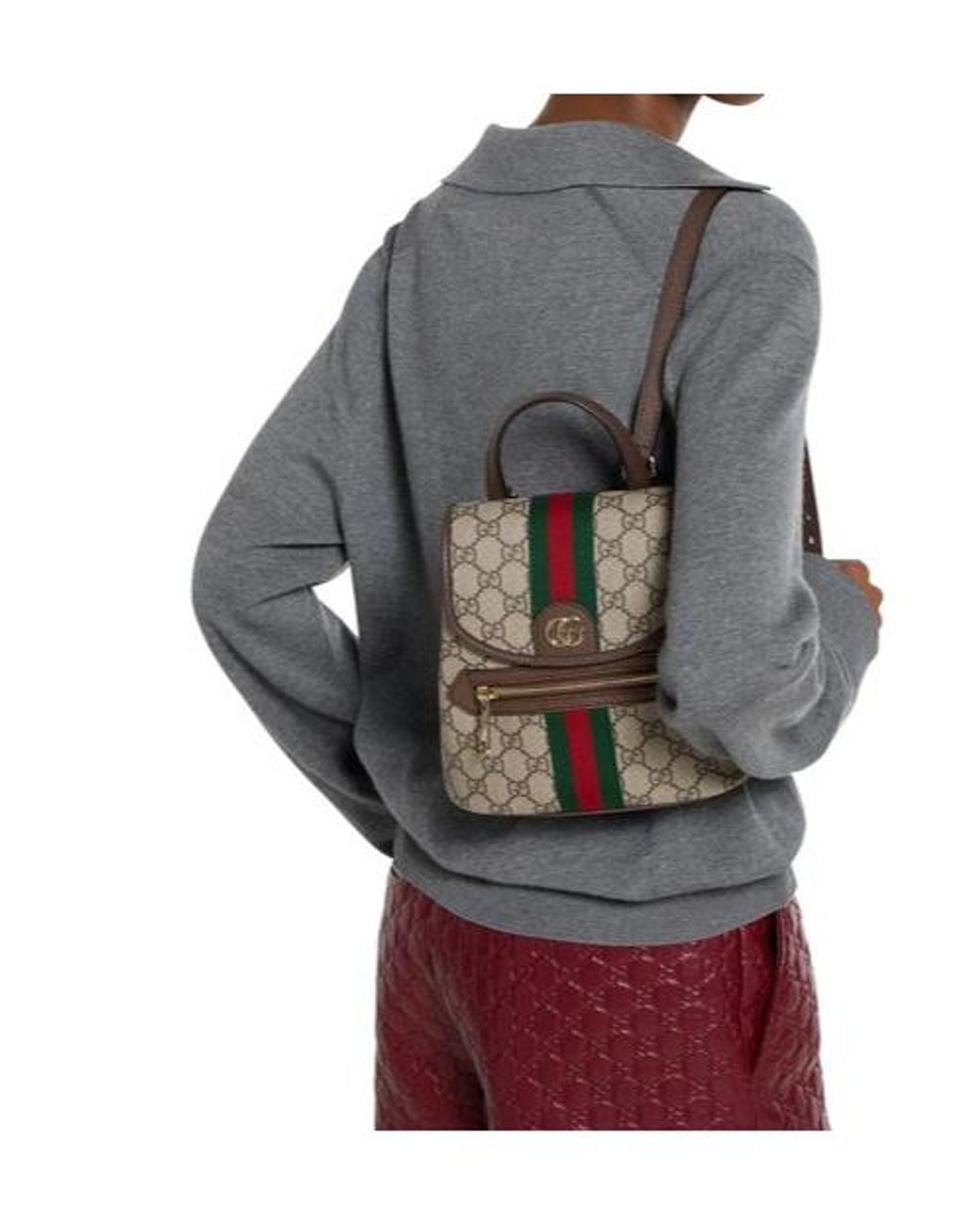 Gucci Brown Ophidia Mini Backpack