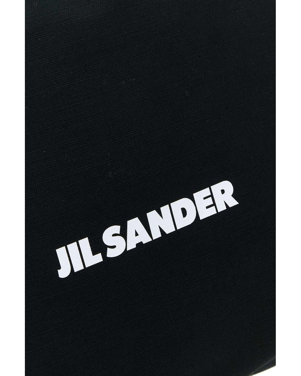 Jil Sander Black Logo-Print Open Top Tote Bag