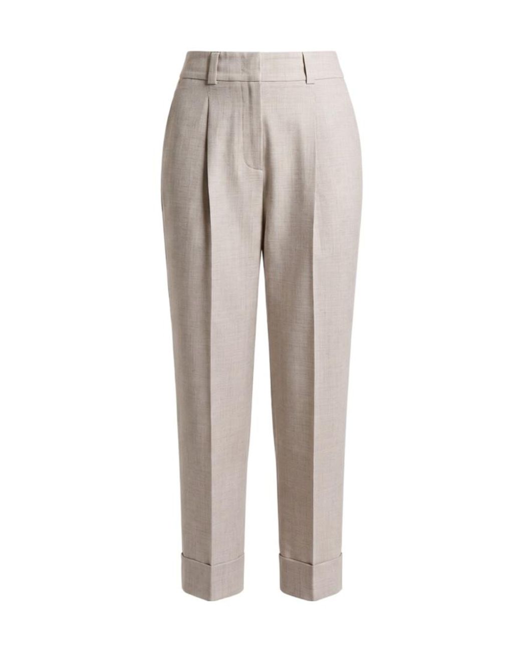 Peserico Gray Pleated Tailored Trousers