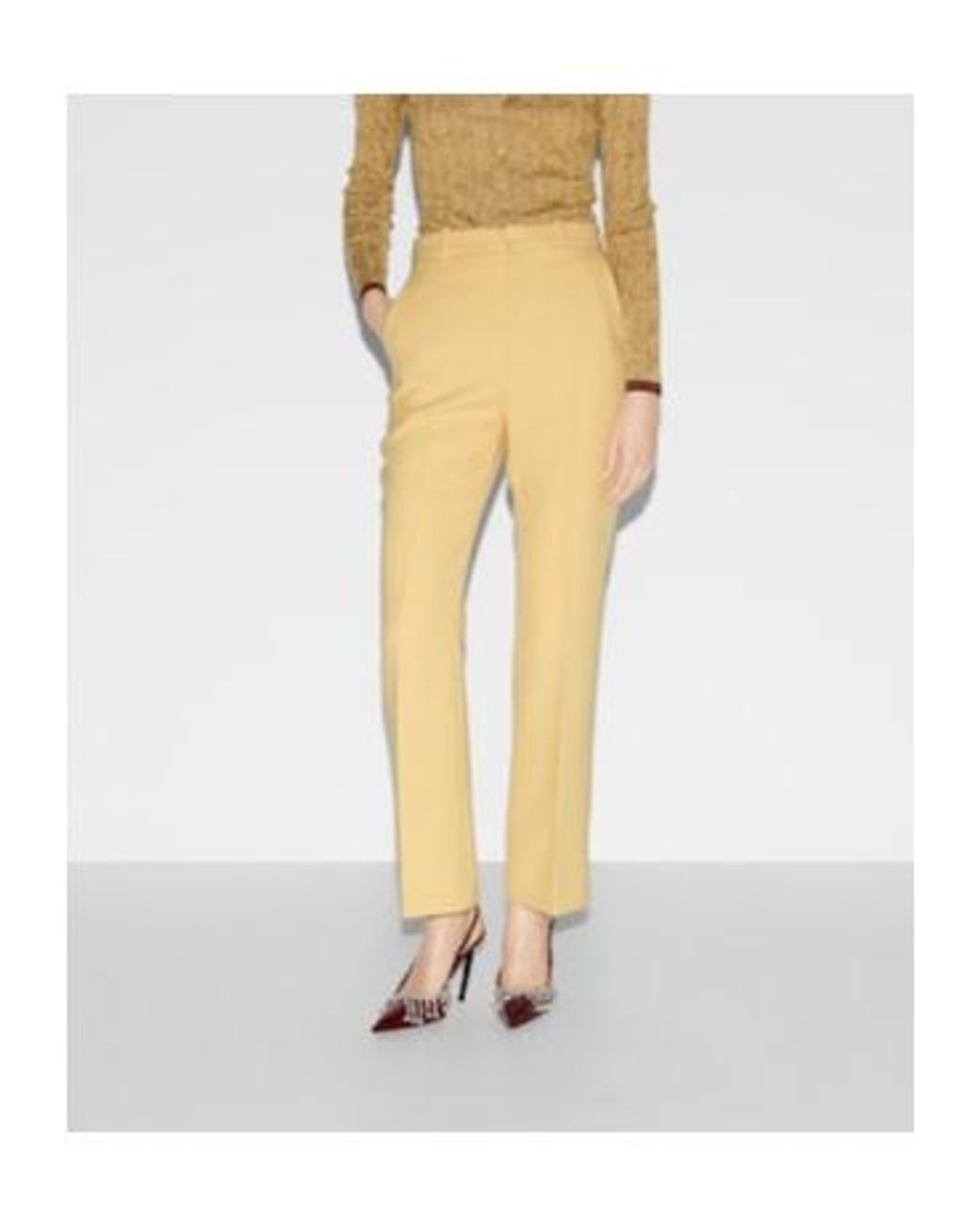 Gucci Yellow Straight-Leg Tailored Trousers
