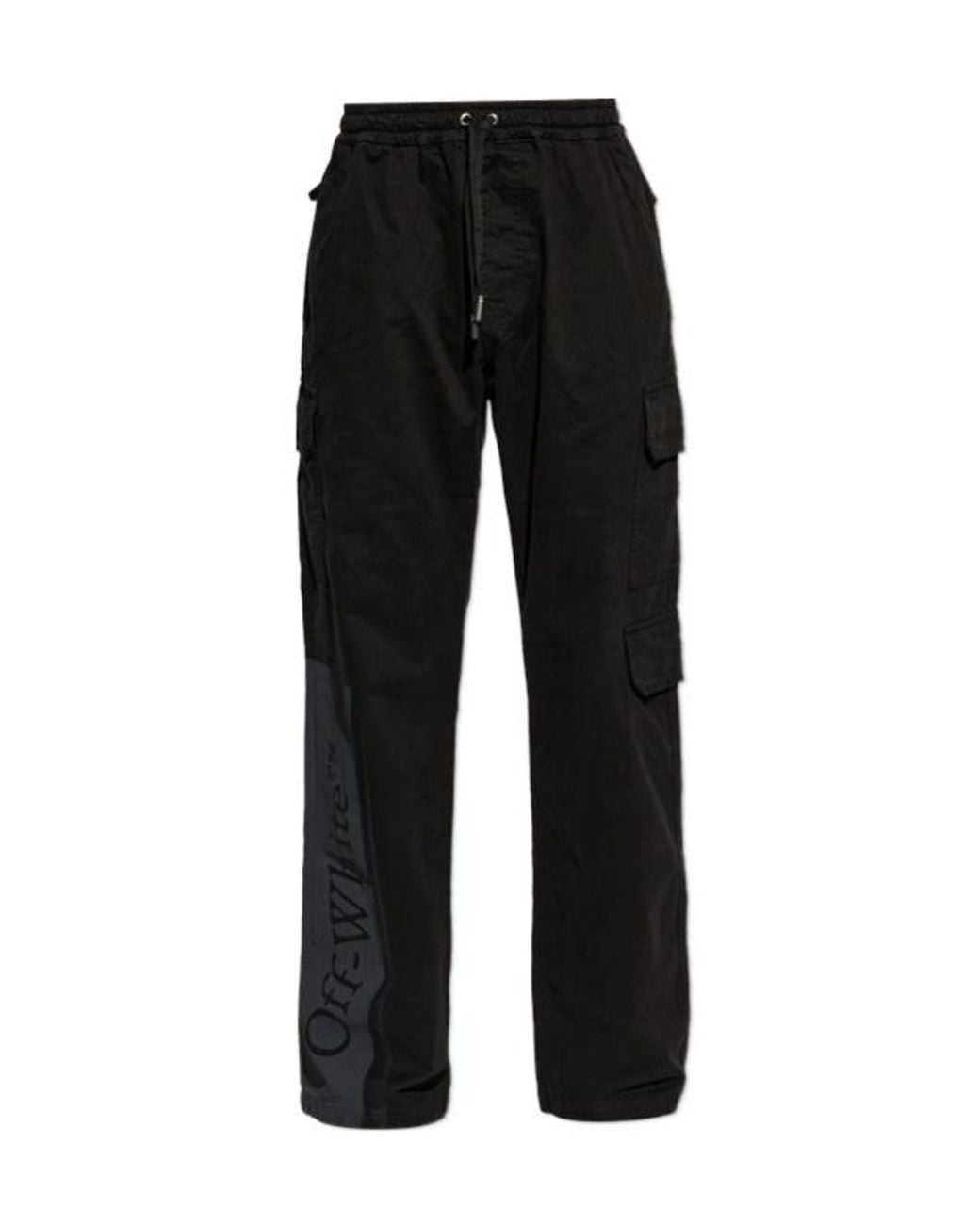 Off-White c/o Virgil Abloh Black Logo Panel Cargo Pants for men