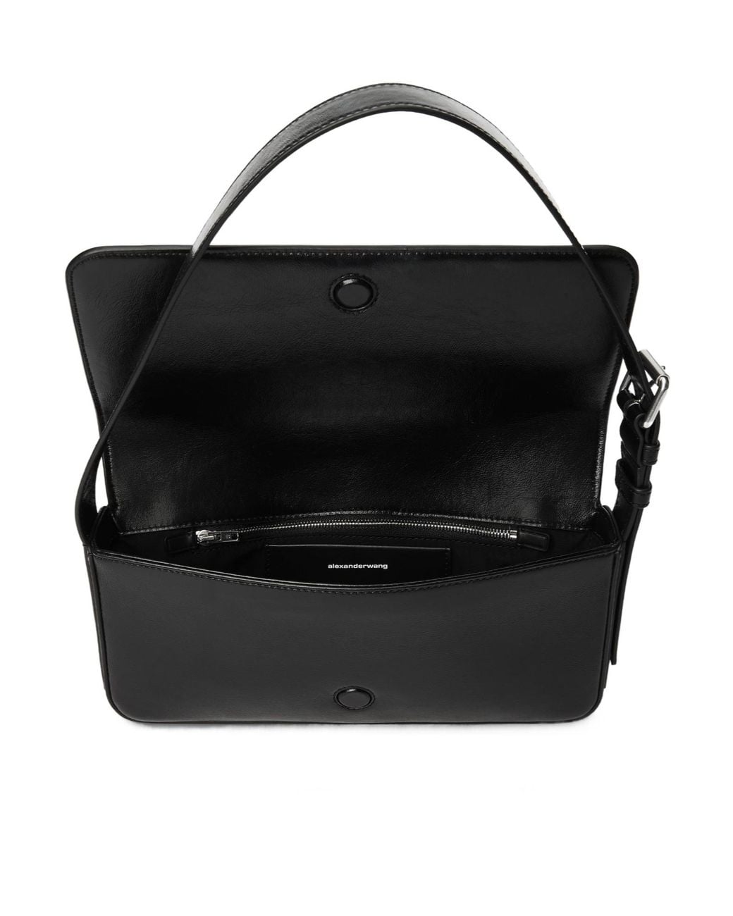 Alexander Wang Black Punch Flap Shoulder Bag