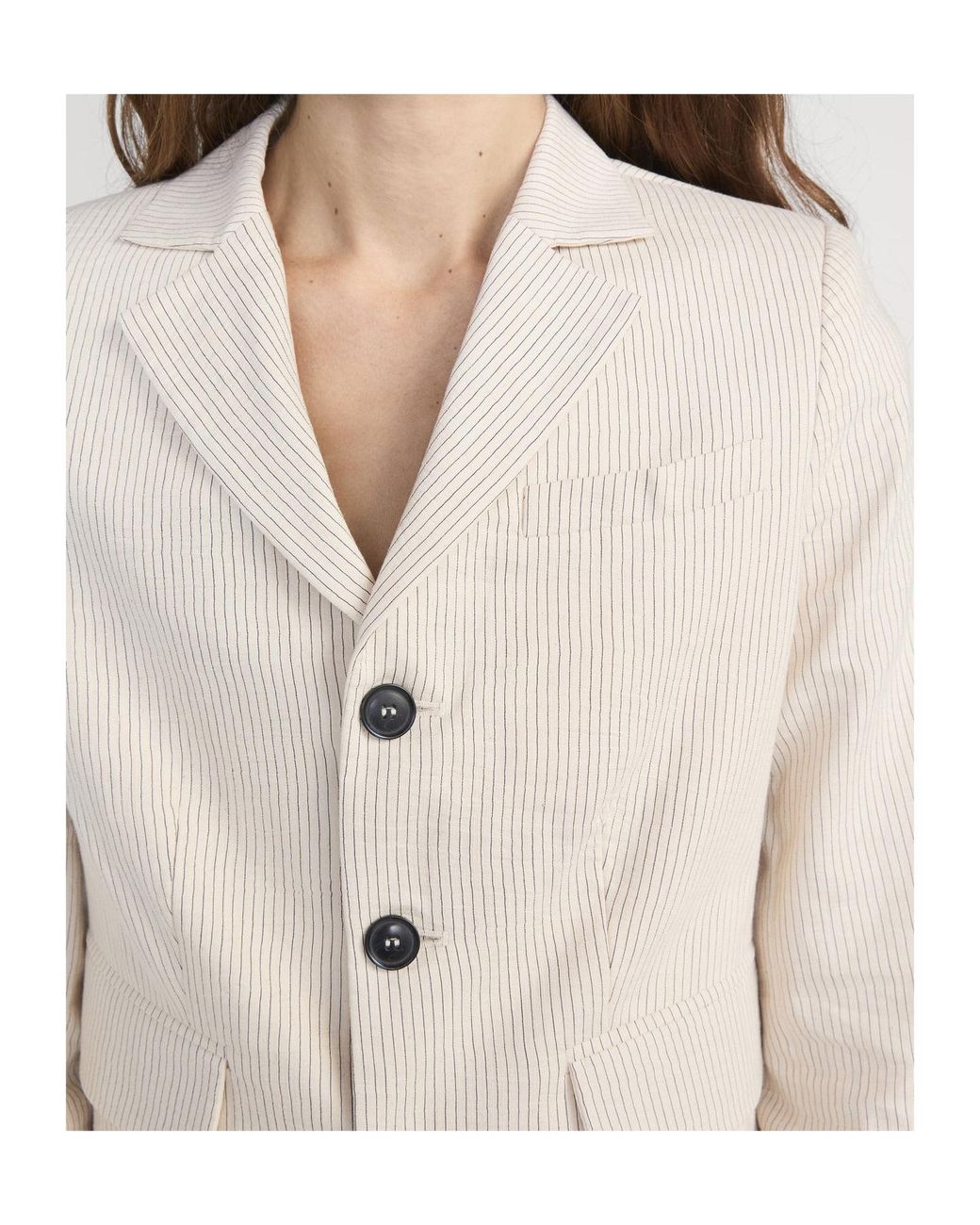 FRAME White The Striped Smart Blazer