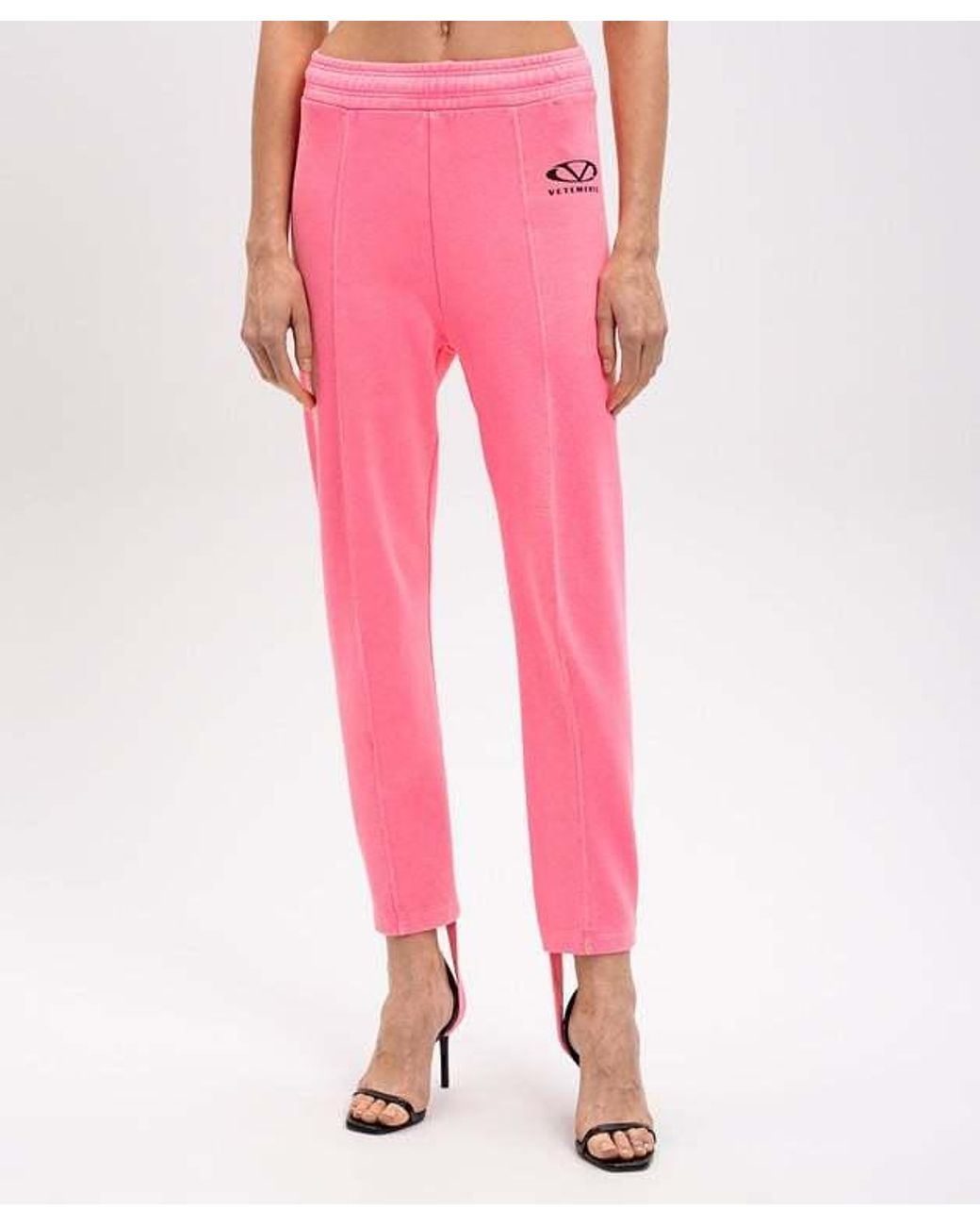 Vetements Pink Oval Logo Printed Jogging Pants