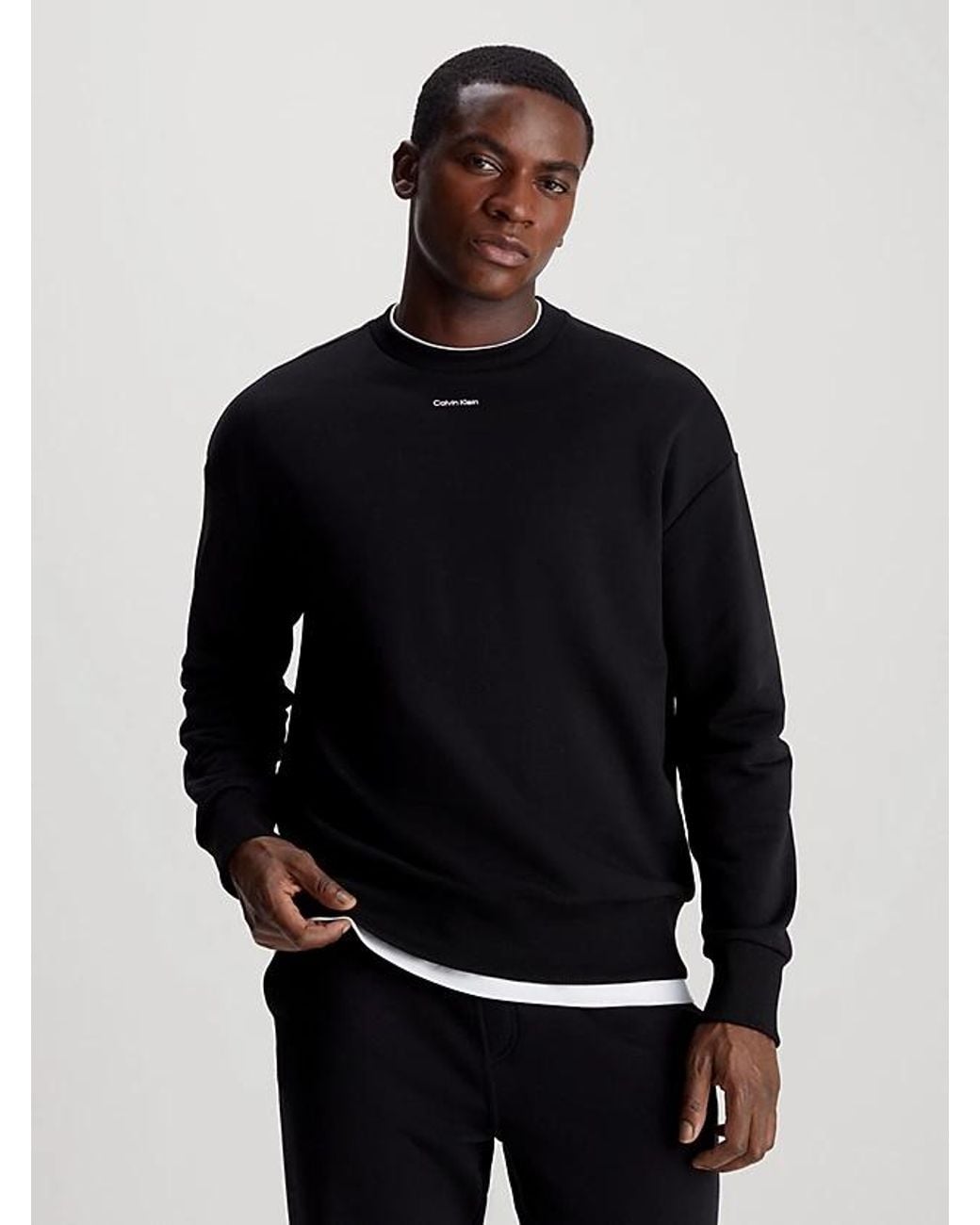 Calvin Klein Blue Round Collar Long Sleeve Sweater for men