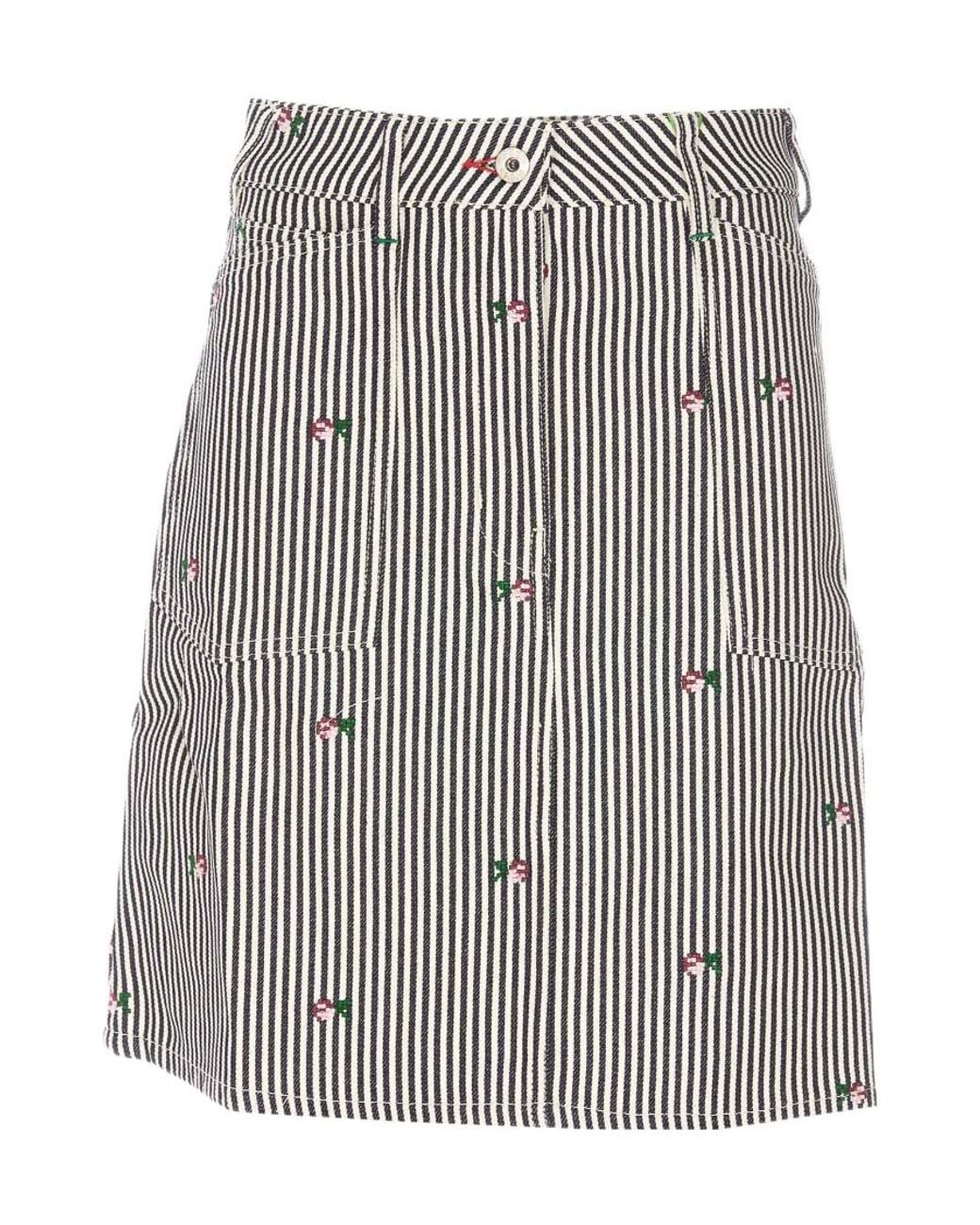 KENZO Multicolor Striped Midi Skirt