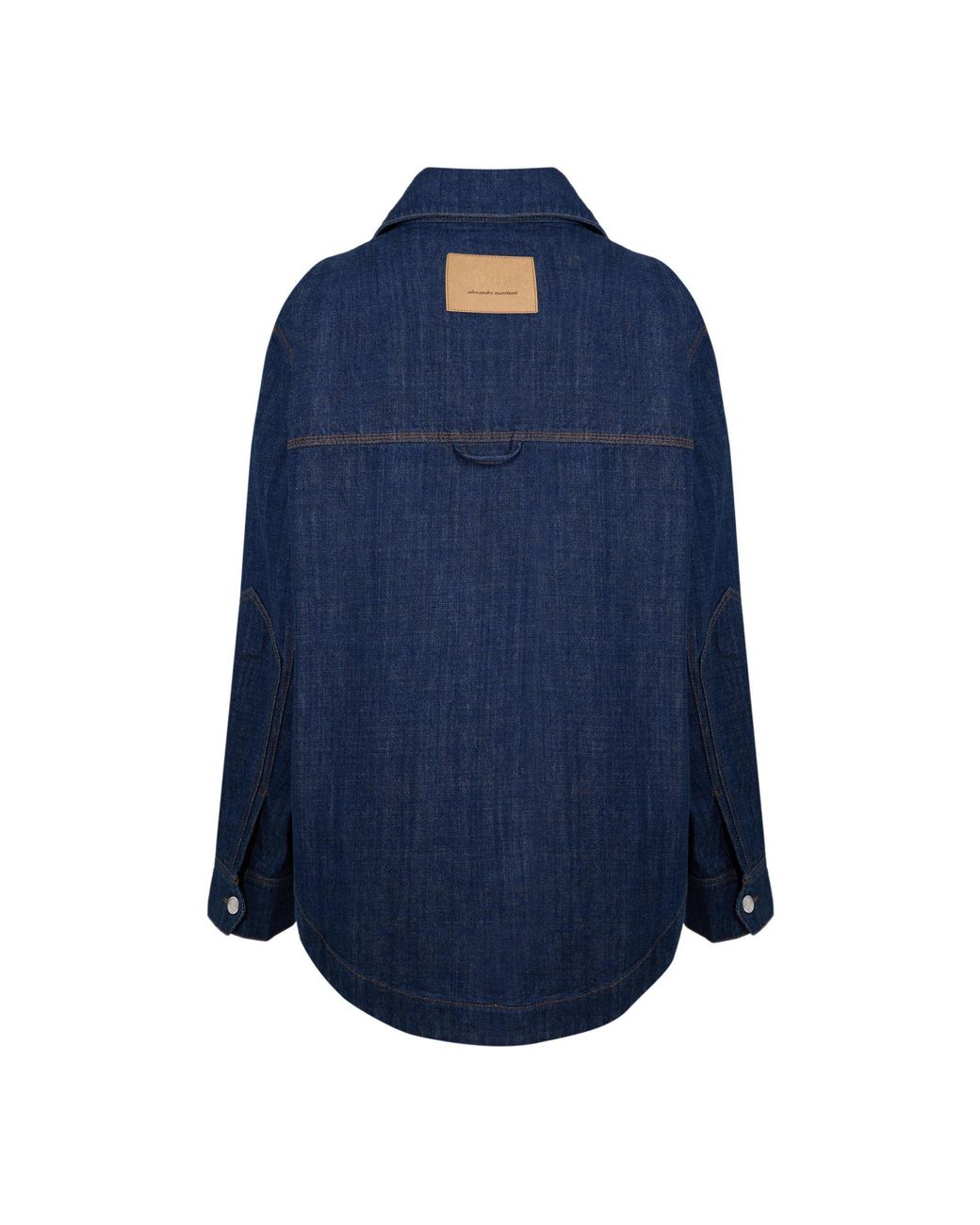AMI Blue Embroidered Shirt Jacket