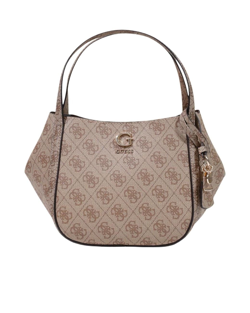 Guess Gray Coleen Monogram-Print Logo-Plaque Tote Bag