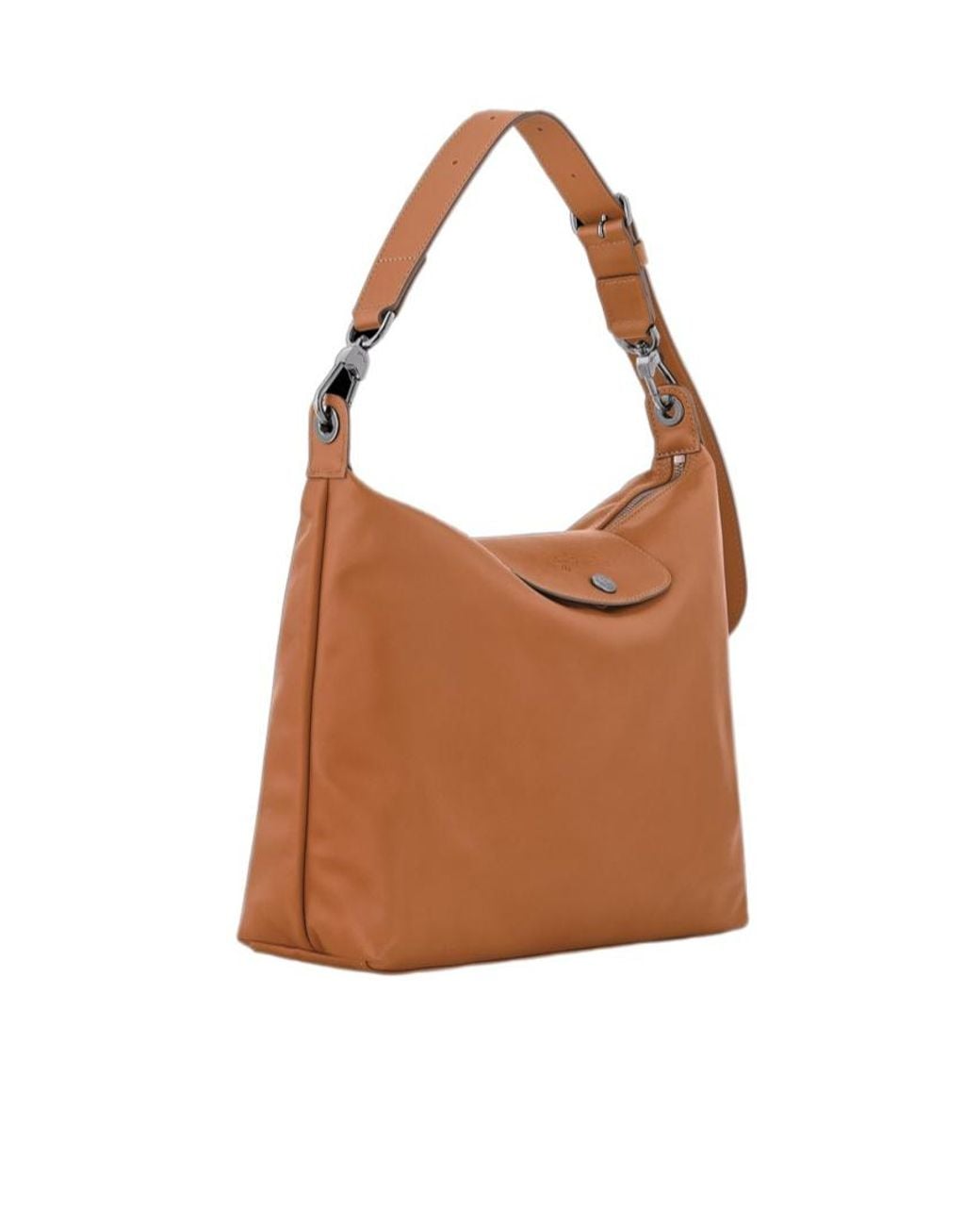 Longchamp Brown Flap Button Shoulder Bag